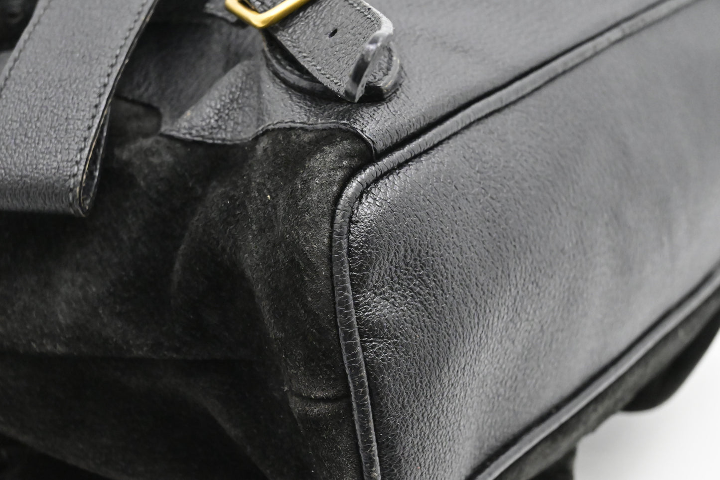 Gucci Bamboo Backpack in Black Suede