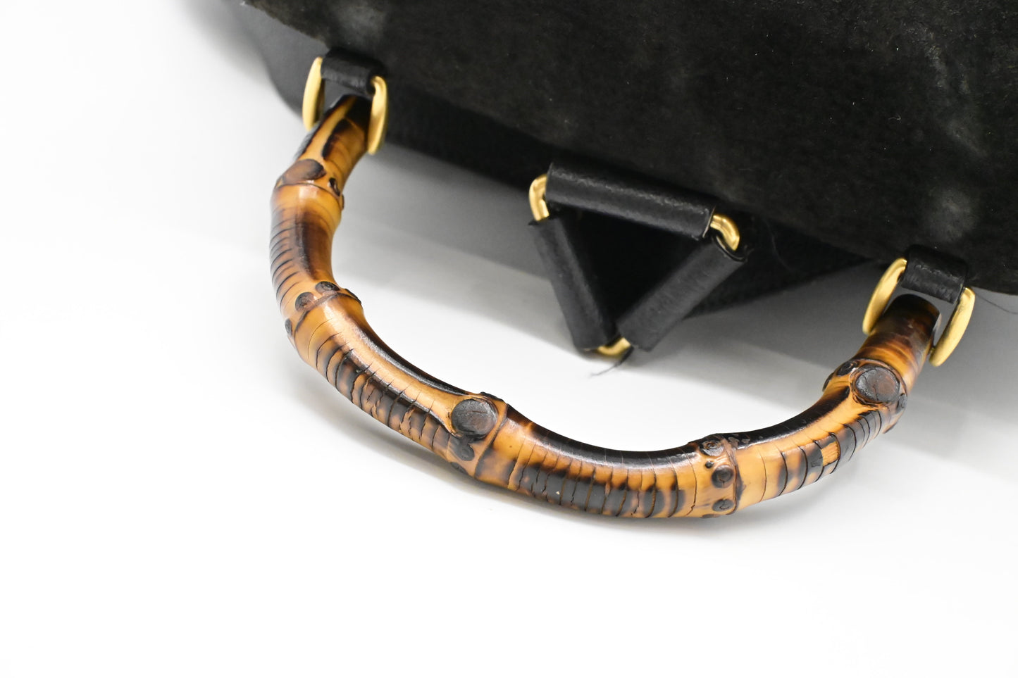Gucci Bamboo Backpack in Black Suede