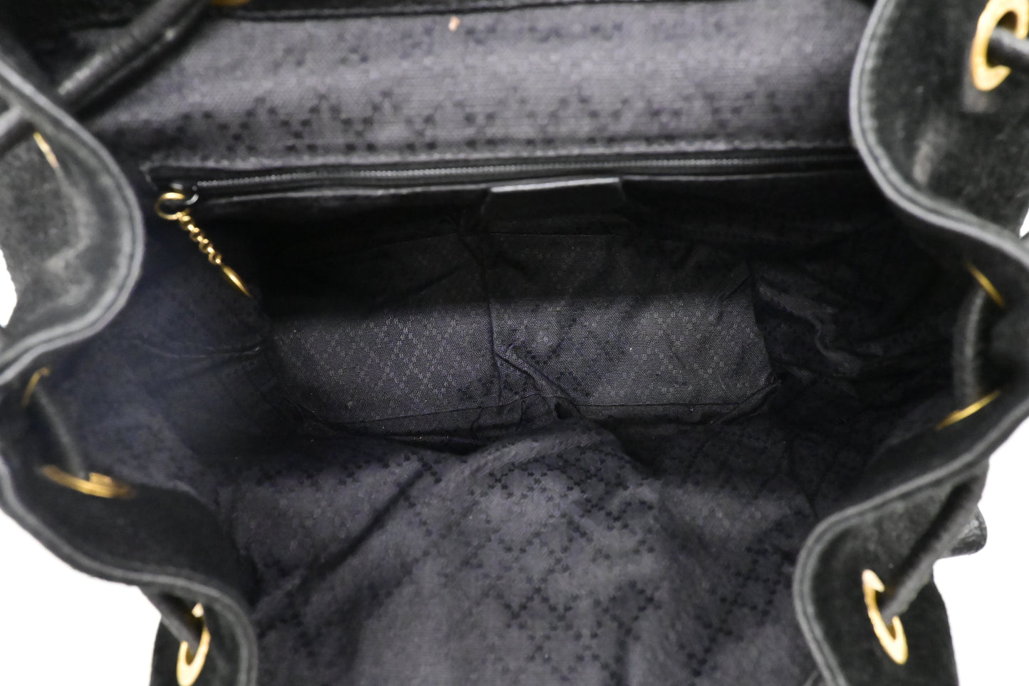 Gucci Bamboo Backpack in Black Suede