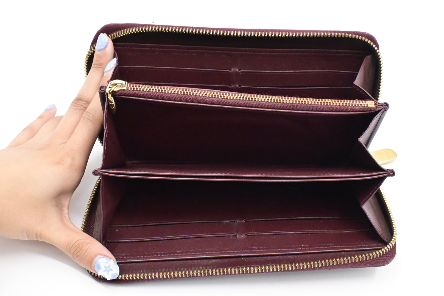 Louis Vuitton Long Zippy Wallet in Rouge Fauviste Vernis Leather