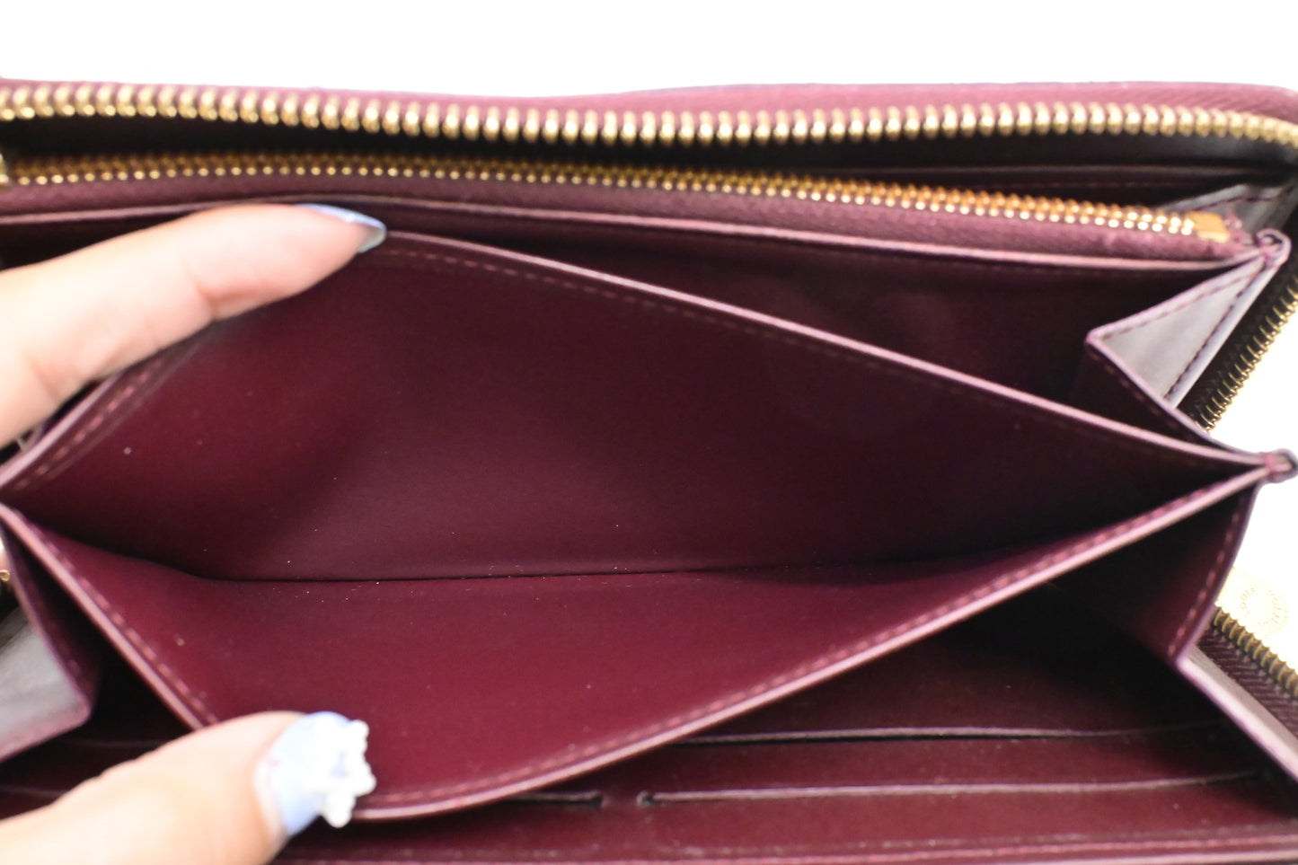 Louis Vuitton Long Zippy Wallet in Rouge Fauviste Vernis Leather