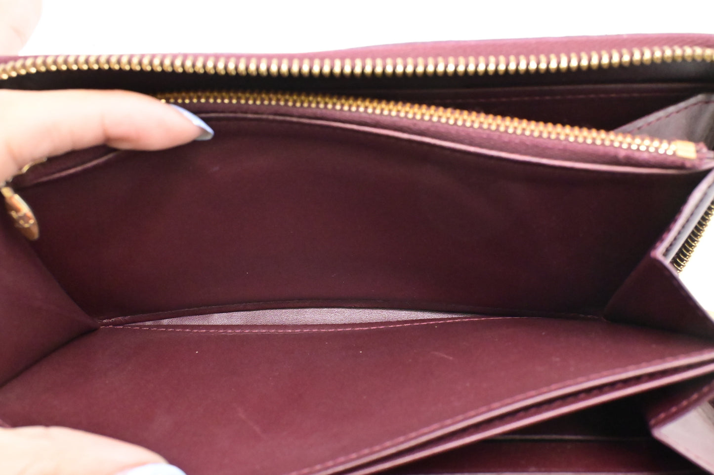 Louis Vuitton Long Zippy Wallet in Rouge Fauviste Vernis Leather