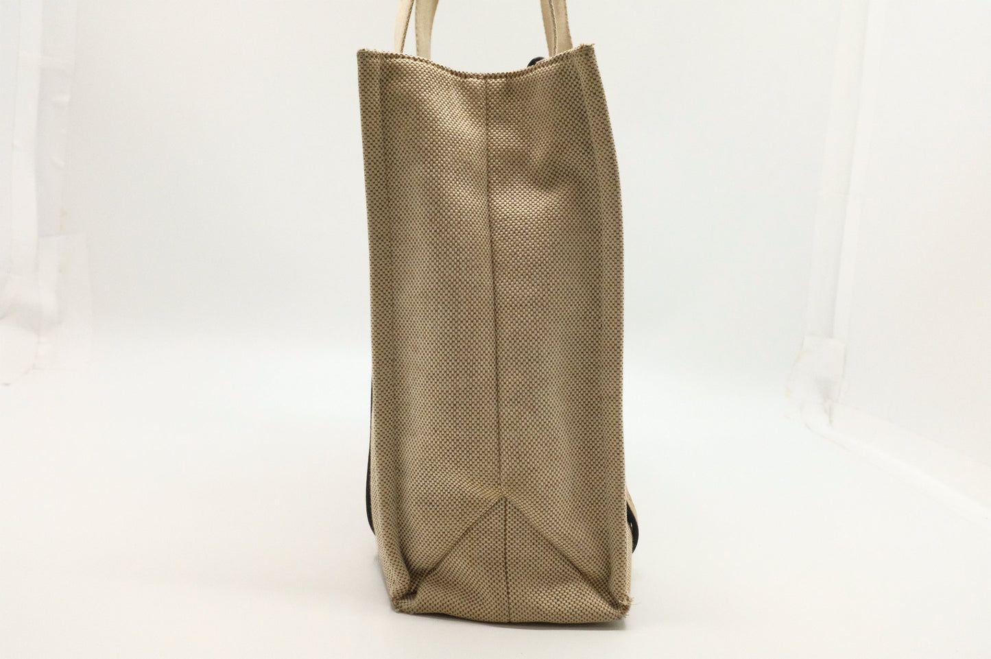 Chloe Woody Medium Tote in Beige Canvas