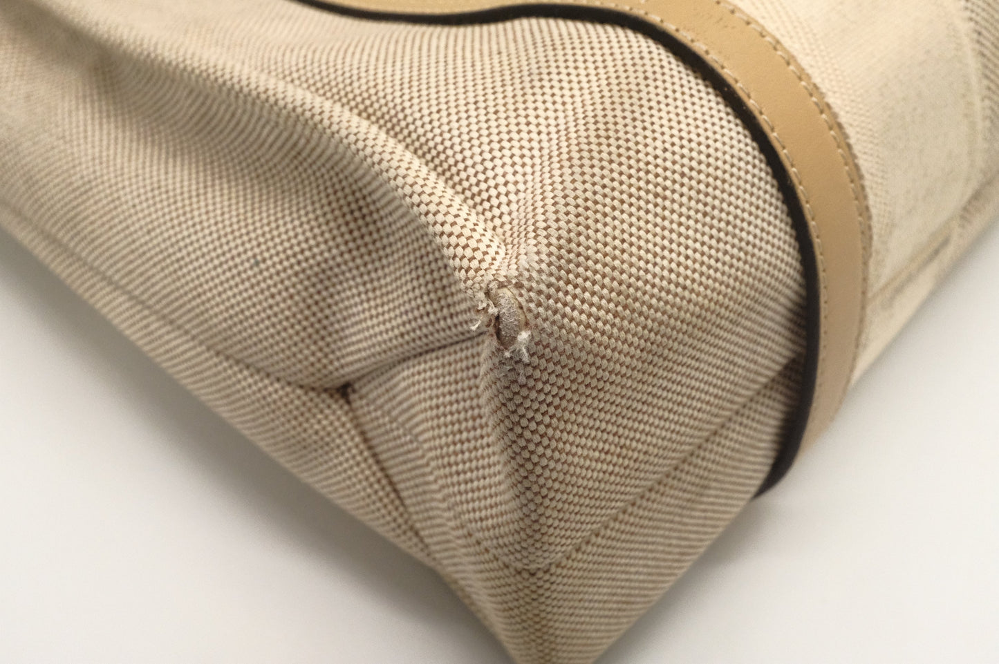 Chloe Woody Medium Tote in Beige Canvas