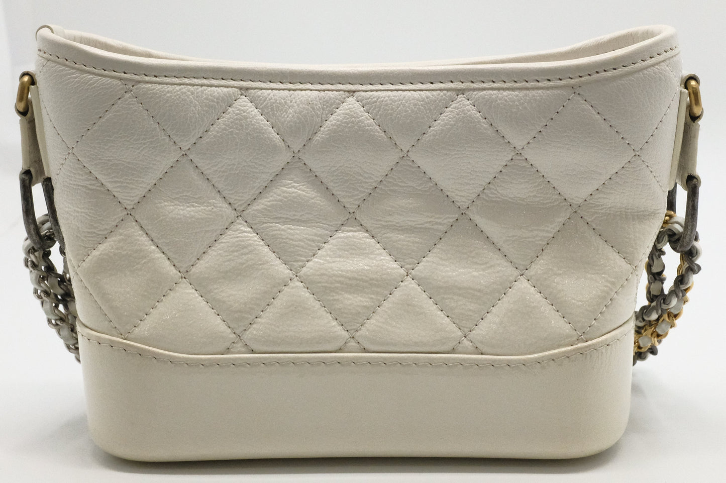 Chanel Small Gabrielle Hobo Bag in White Leather
