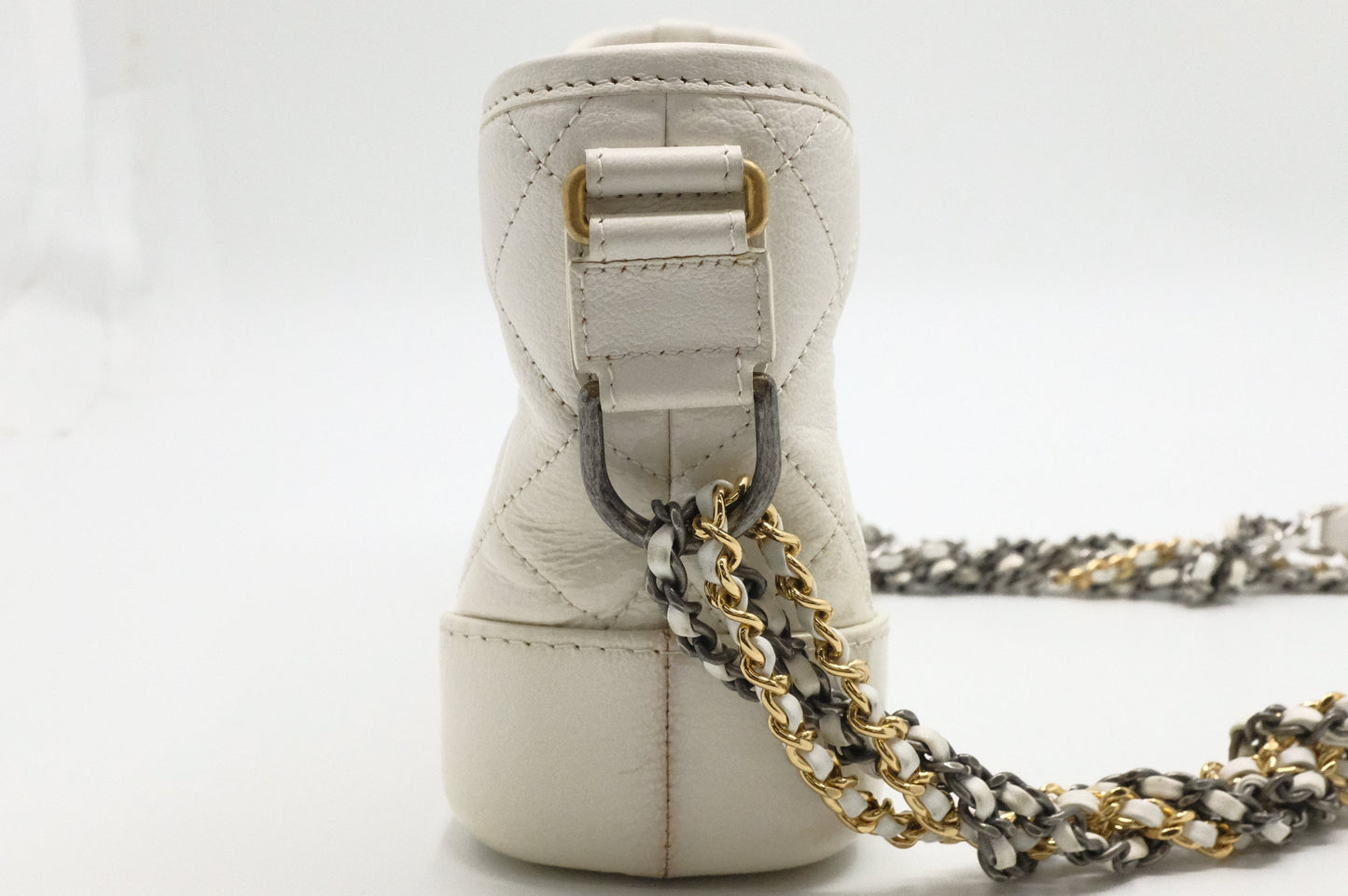 Chanel Small Gabrielle Hobo Bag in White Leather