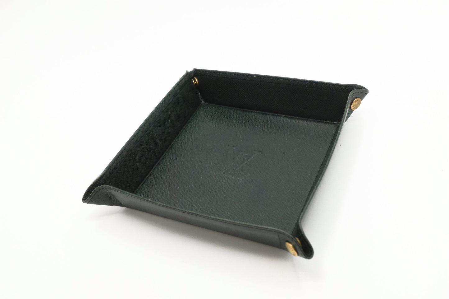 Louis Vuitton Jewelry Tray in Green Taiga Leather