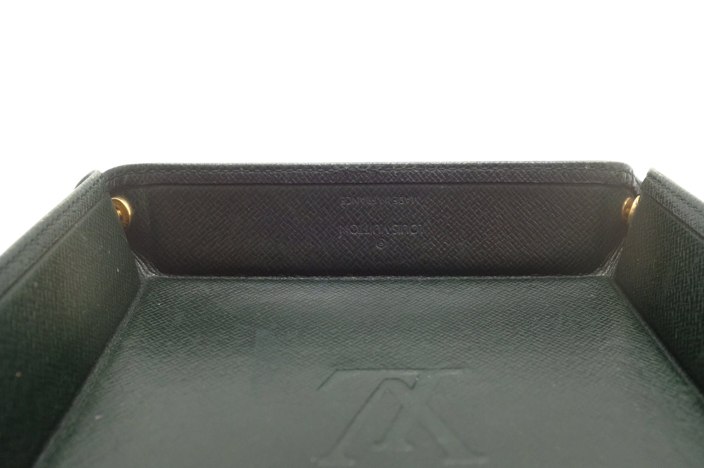 Louis Vuitton Jewelry Tray in Green Taiga Leather