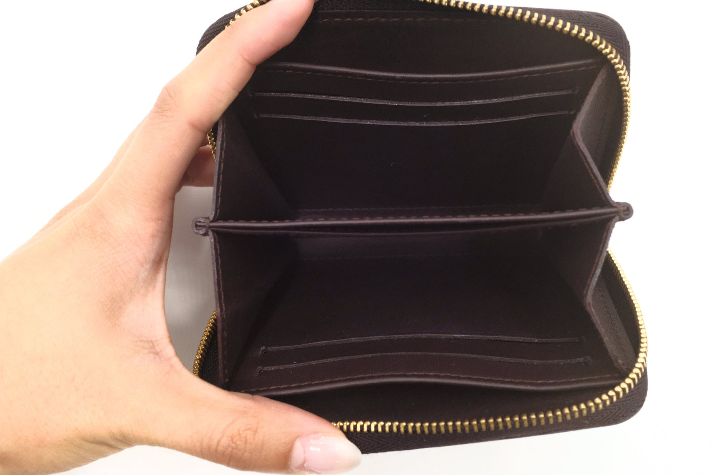 Louis Vuitton Zippy Coin Purse in Amarante Rayures Vernis Leather