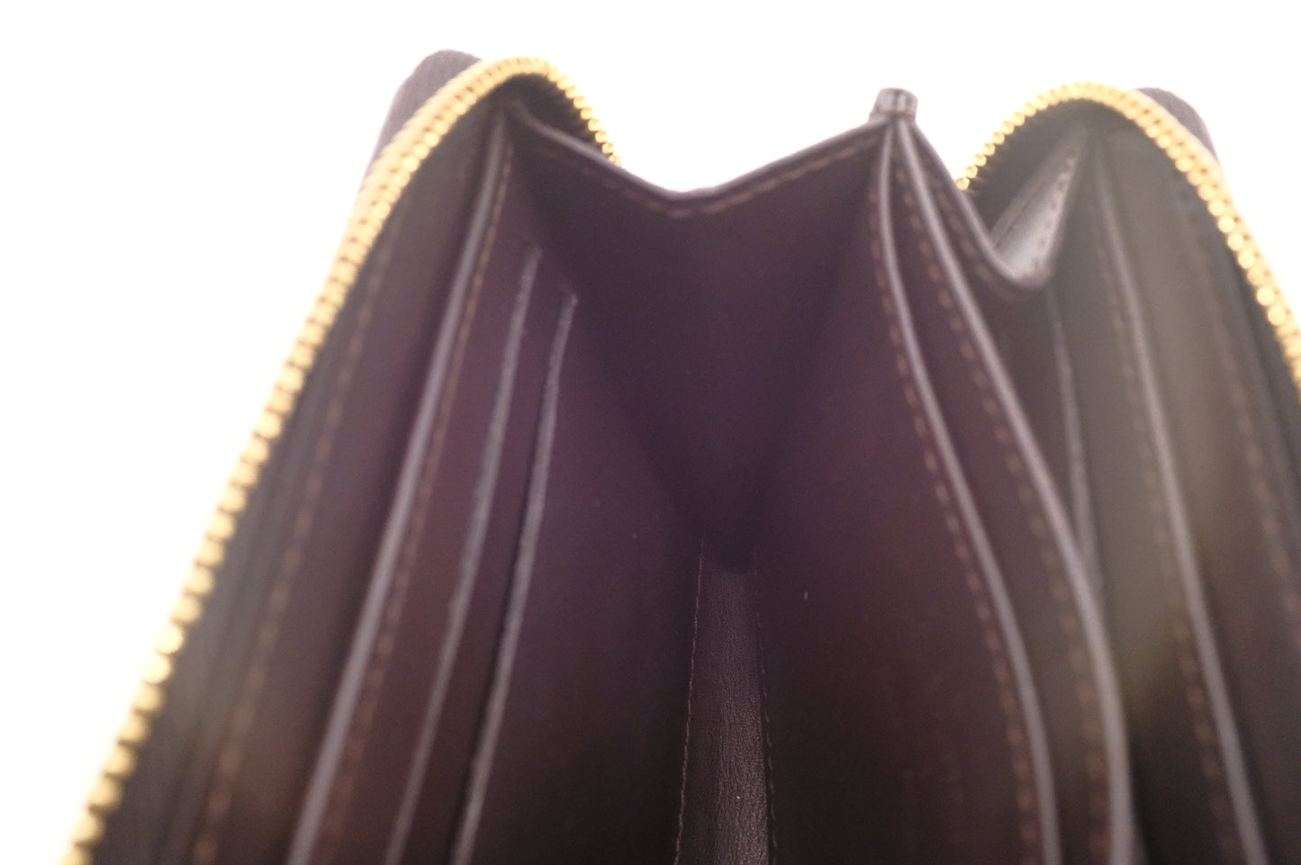 Louis Vuitton Zippy Coin Purse in Amarante Rayures Vernis Leather