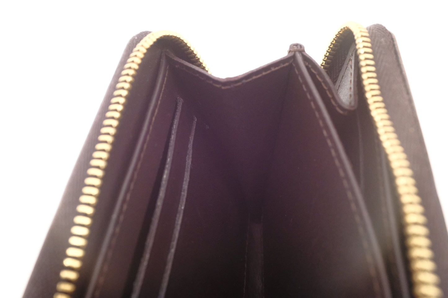 Louis Vuitton Zippy Coin Purse in Amarante Rayures Vernis Leather