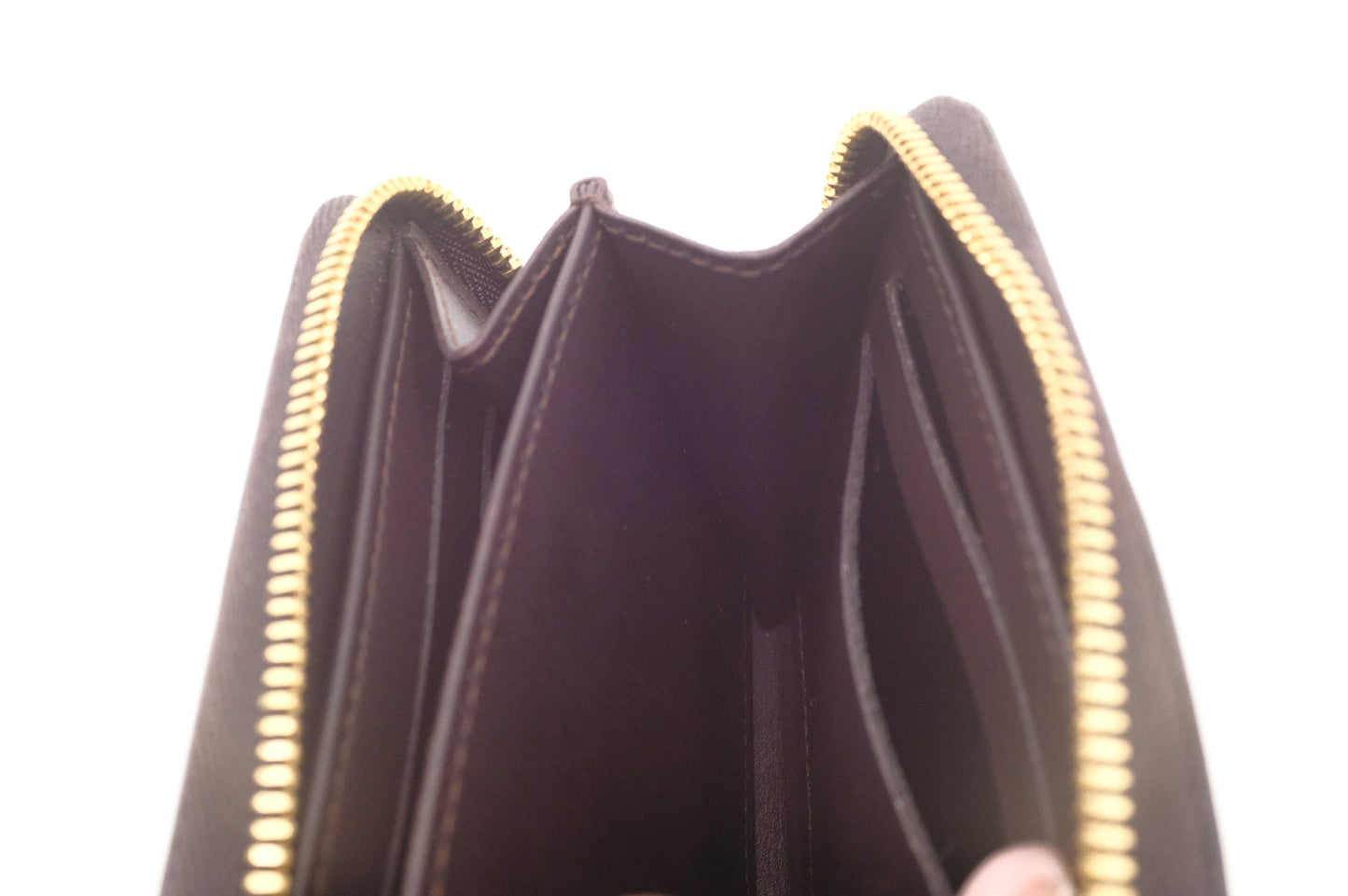 Louis Vuitton Zippy Coin Purse in Amarante Rayures Vernis Leather