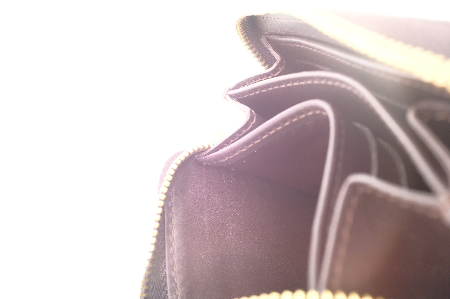 Louis Vuitton Zippy Coin Purse in Amarante Rayures Vernis Leather