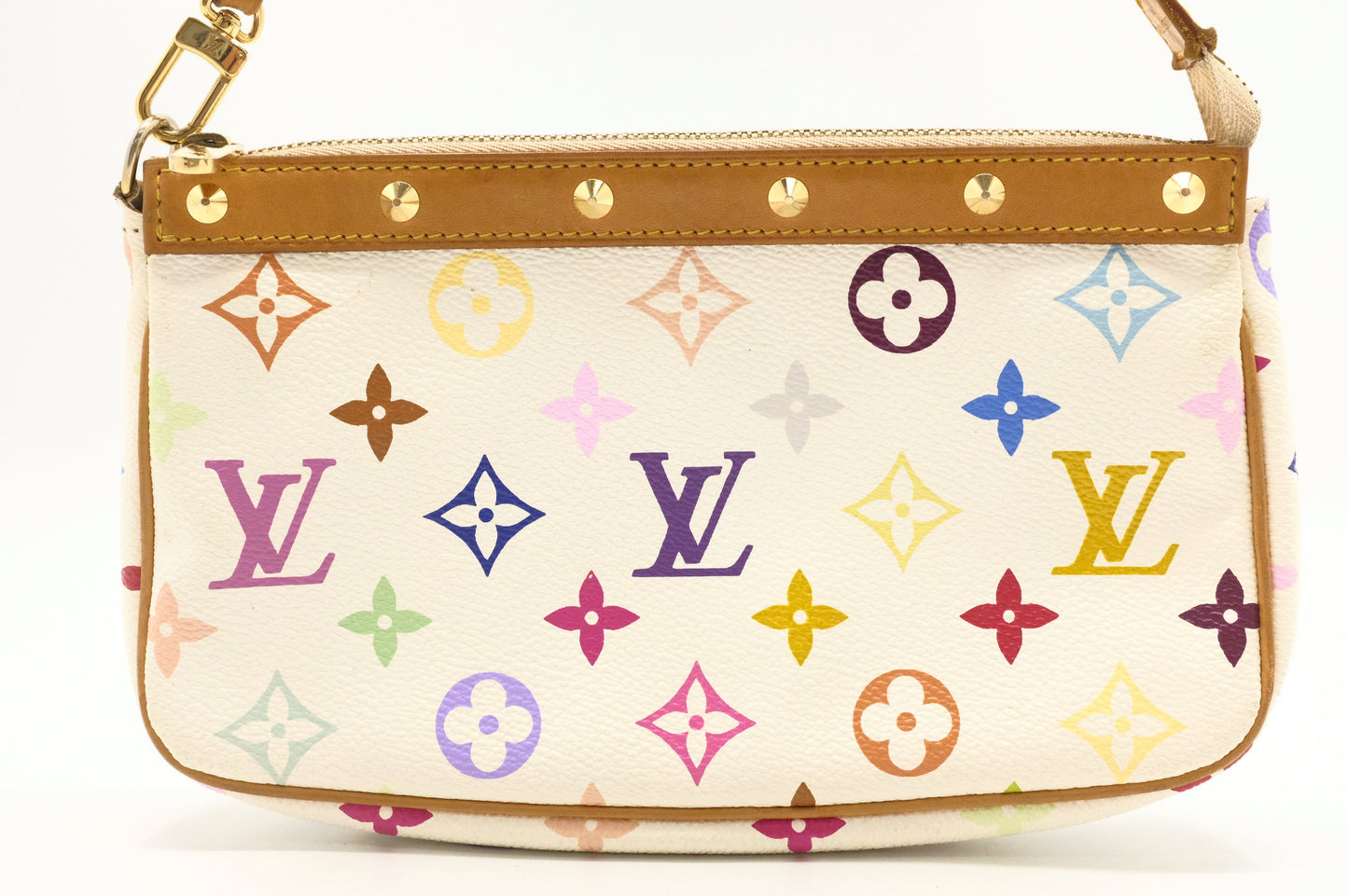 Louis Vuitton Pochette Accessoires in White Multicolor Monogram Canvas