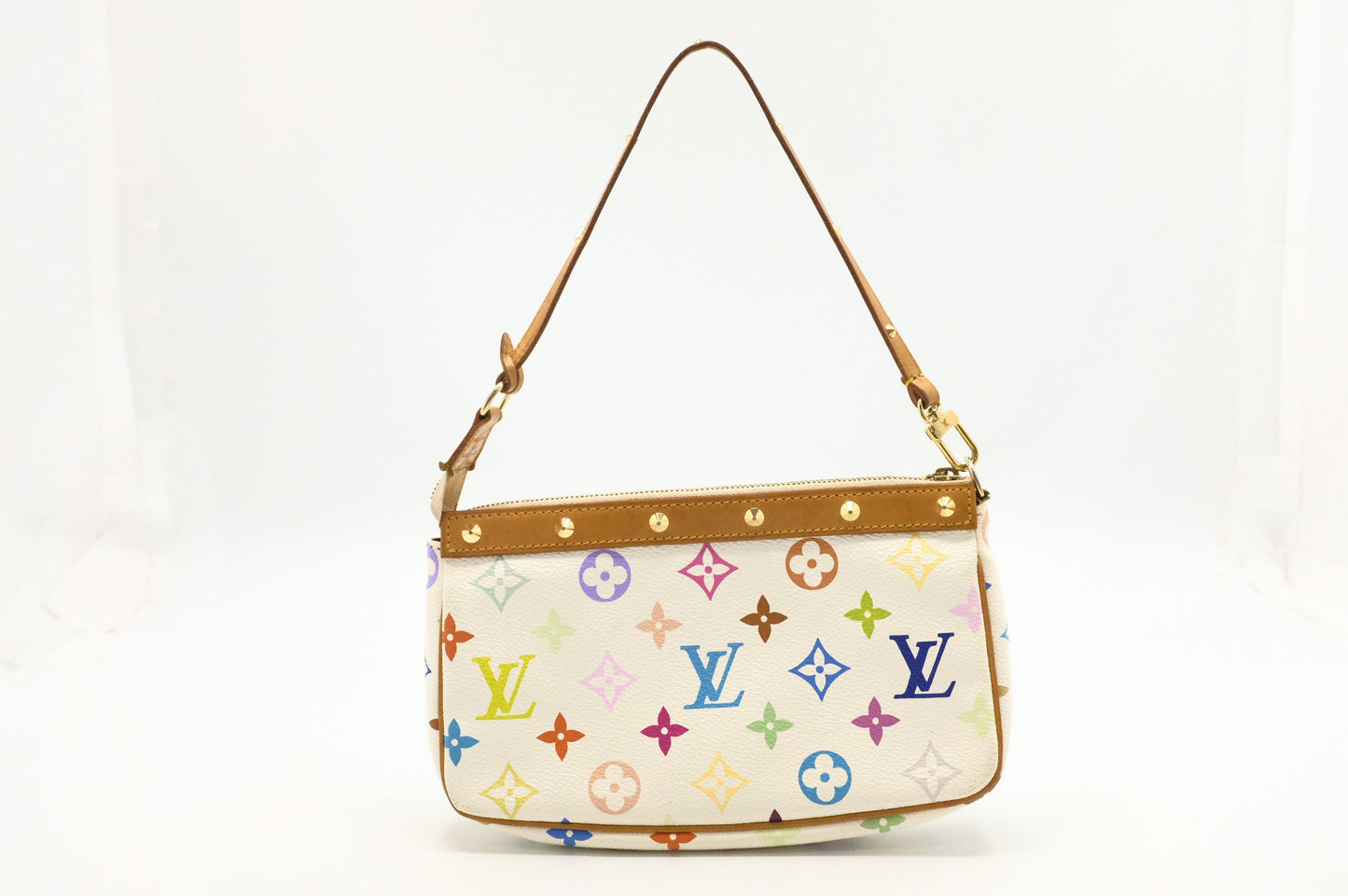 Louis Vuitton Pochette Accessoires in White Multicolor Monogram Canvas