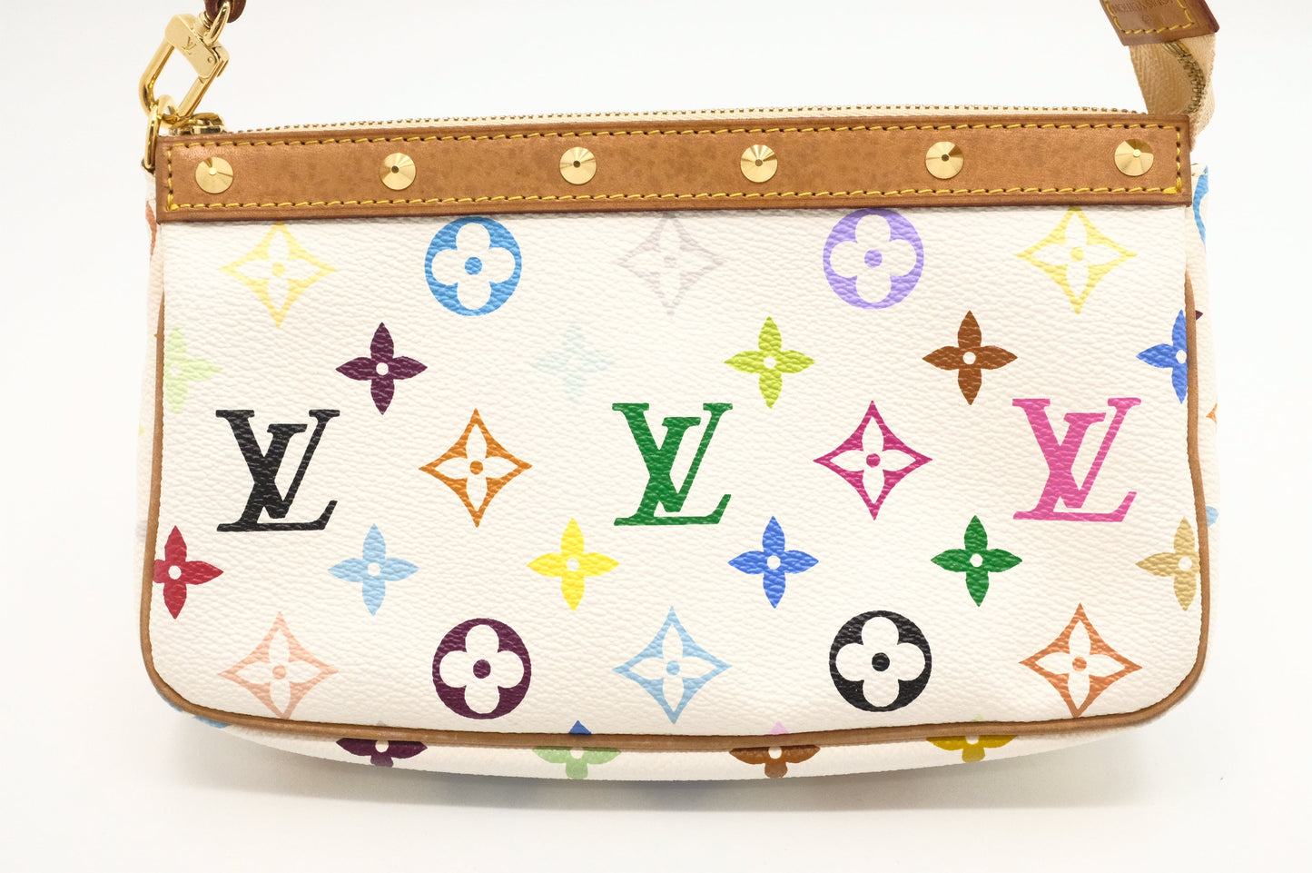 Louis Vuitton Pochette Accessoires in White Multicolor Monogram Canvas