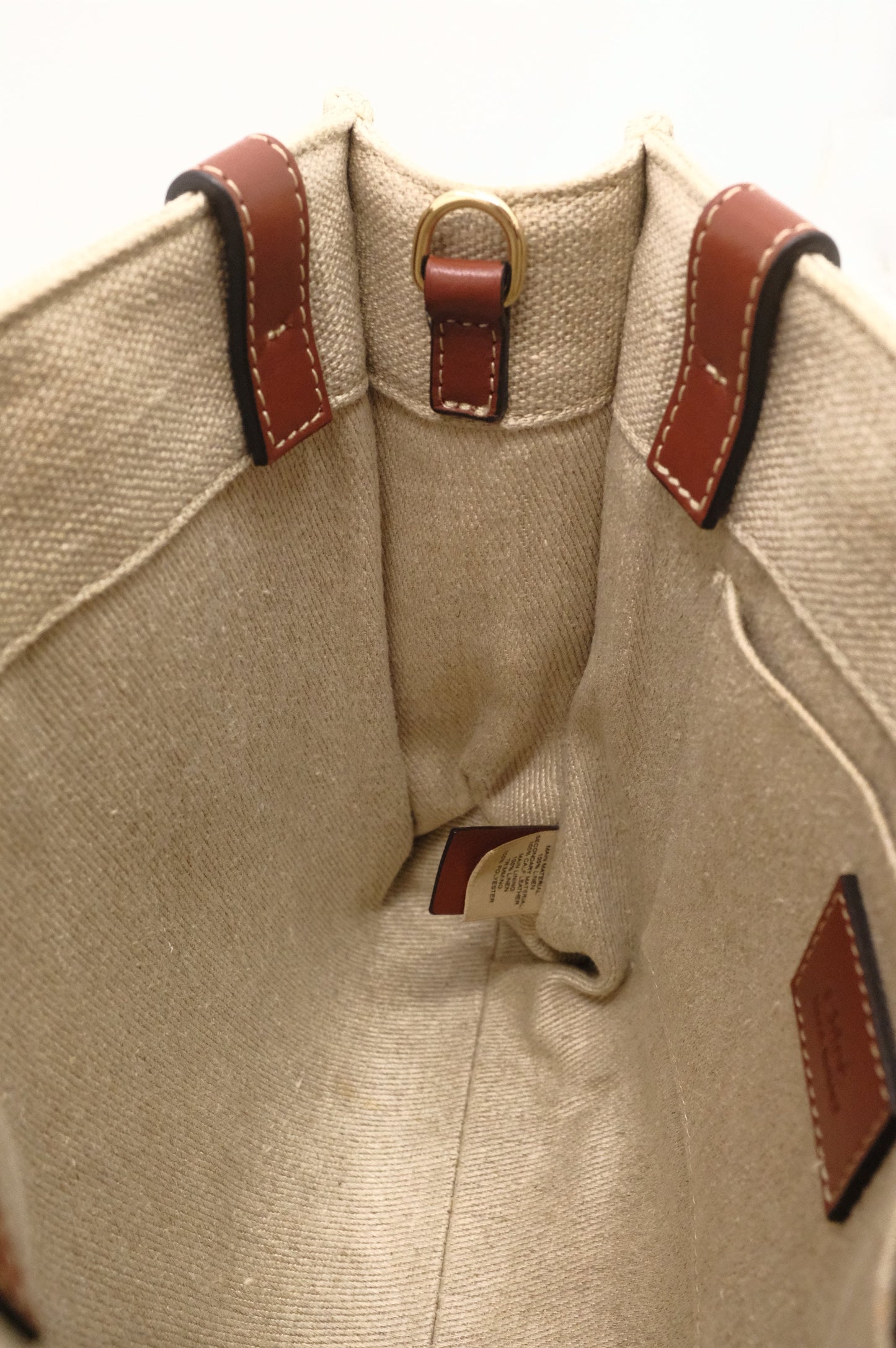 Chloe Woody Small 2-Way Tote in Beige Canvas
