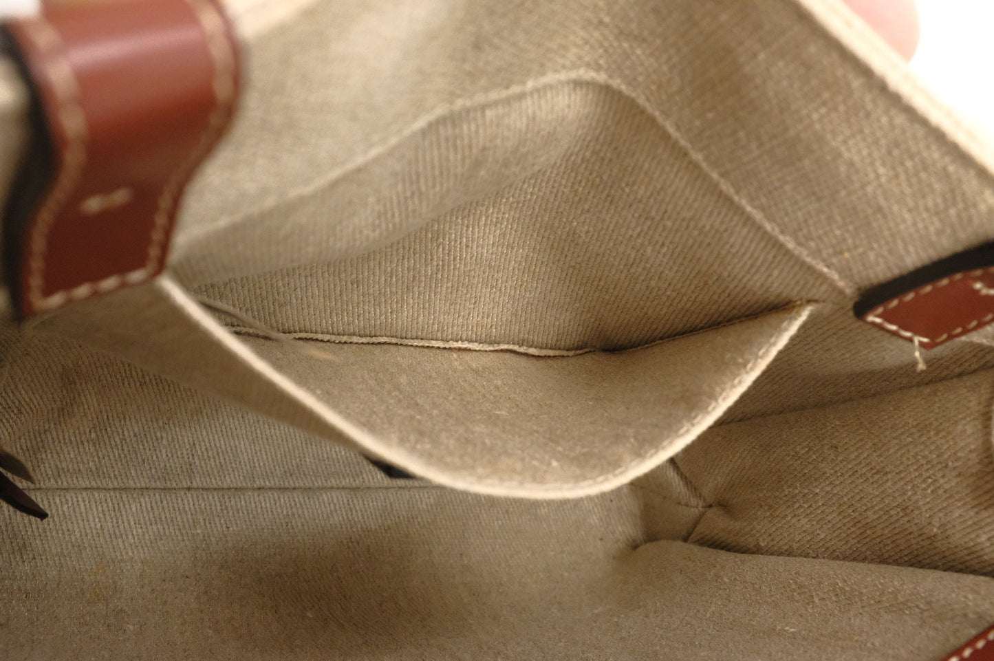 Chloe Woody Small 2-Way Tote in Beige Canvas