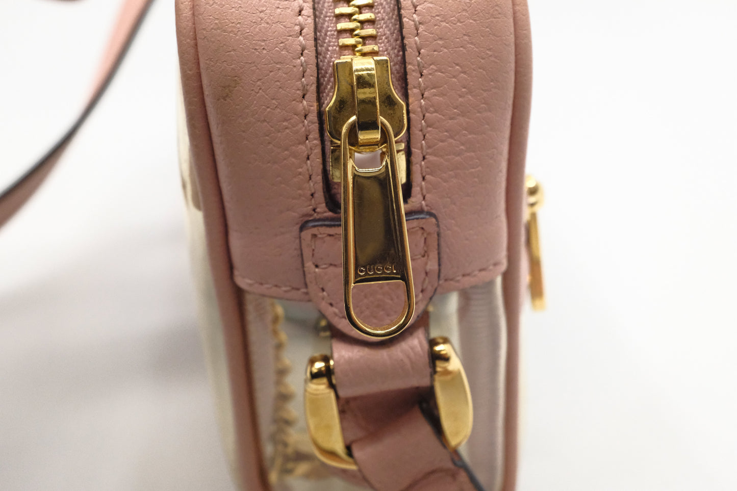 Gucci Ophidia Crossbody in Clear PVC and Pink Leather