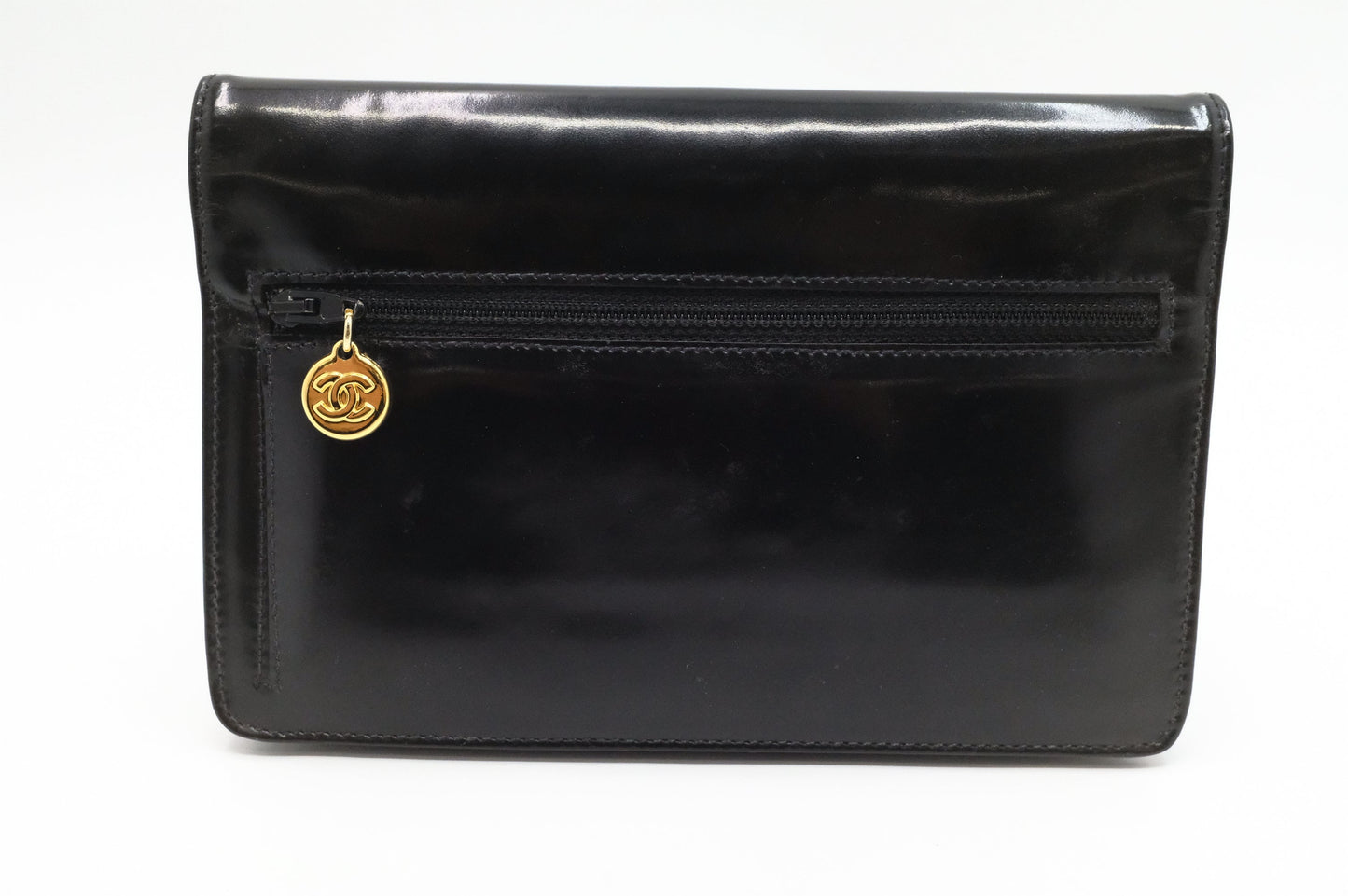 Chanel Wallet on Chain in Black Patent Leather