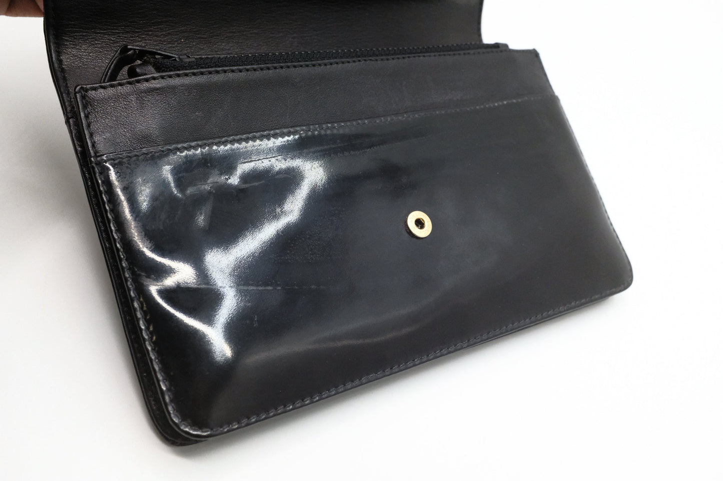Chanel Wallet on Chain in Black Patent Leather