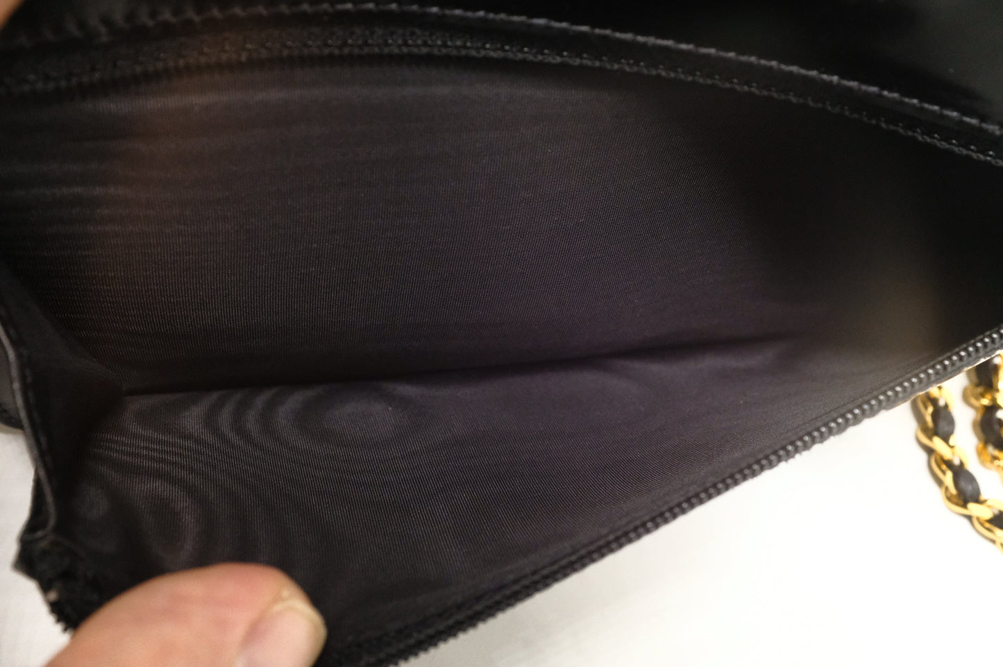 Chanel Wallet on Chain in Black Patent Leather