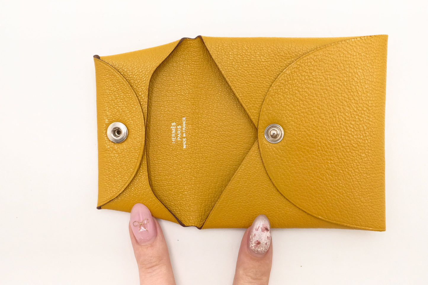 Hermes Bastia Coin Case in Yellow Epsom Leather