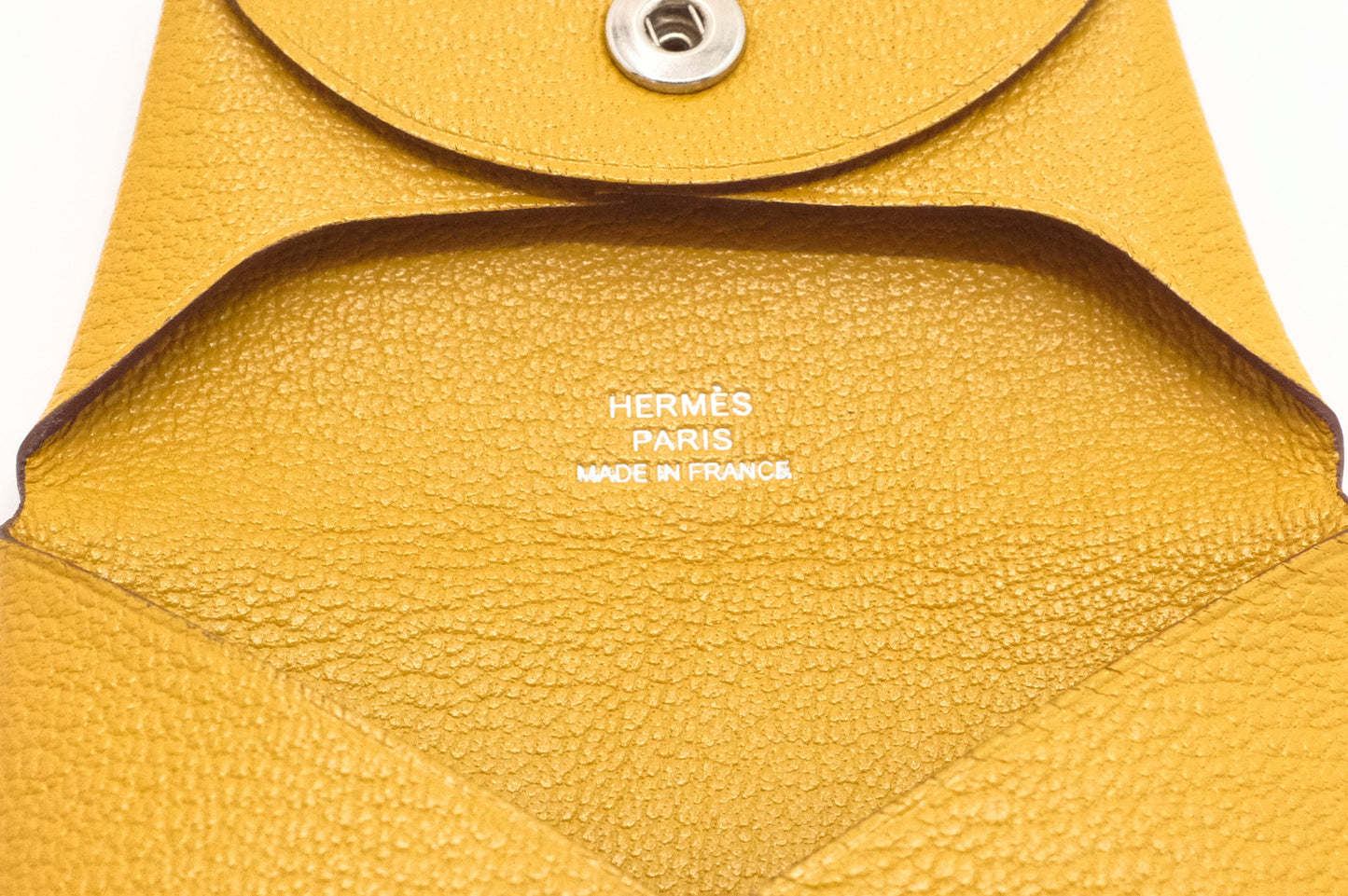 Hermes Bastia Coin Case in Yellow Epsom Leather