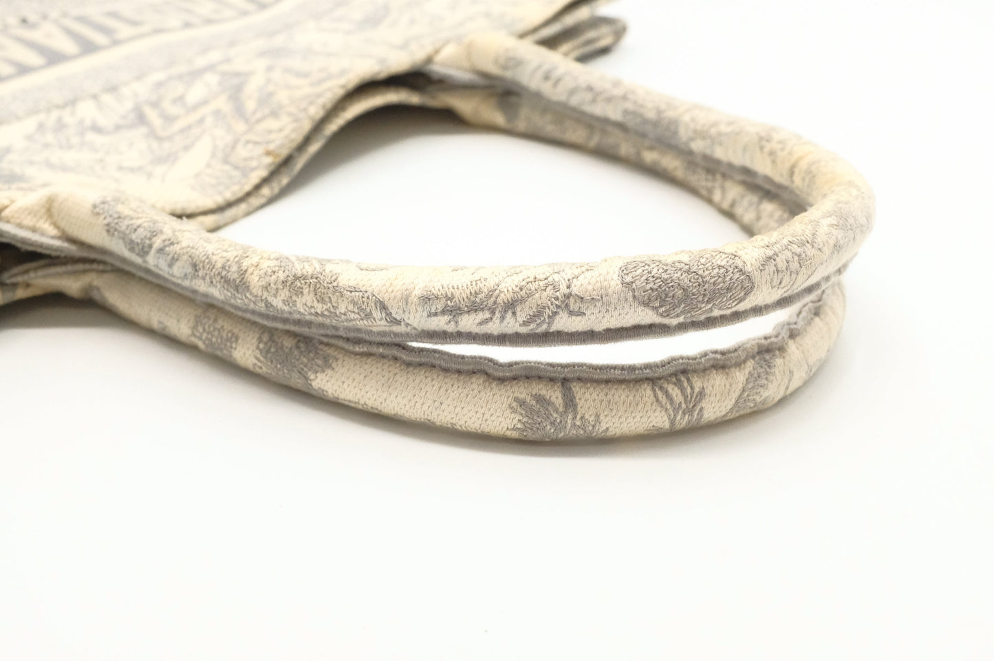 Dior Medium Book Tote in Gray Ecru Toile De Jouy Reverse Embroidery