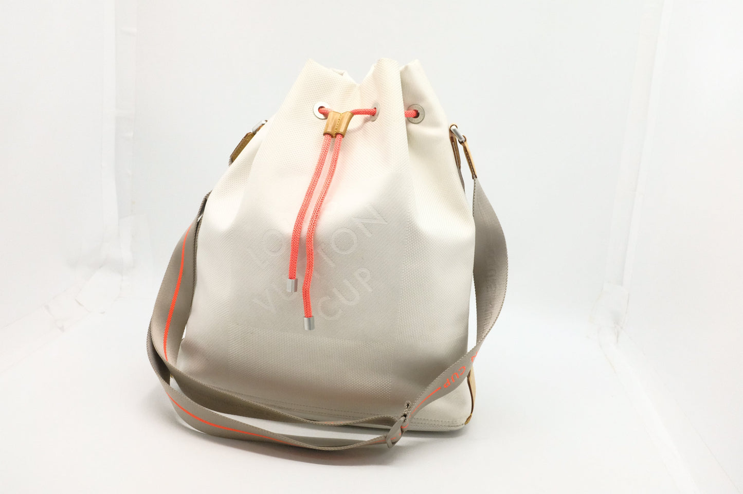 Louis Vuitton America's Cup Volunteer Shoulder Bag in White Damier Geant Canvas