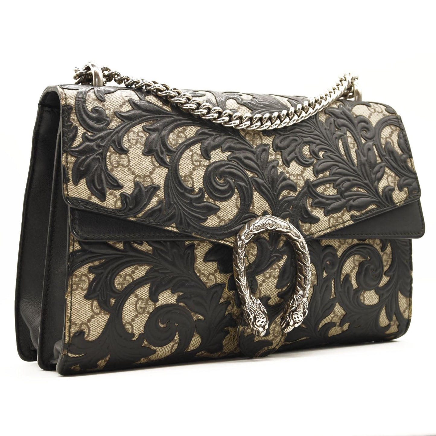Gucci Dionysus Shoulder Bag GG Supreme Arabesque Medium Black/Beige