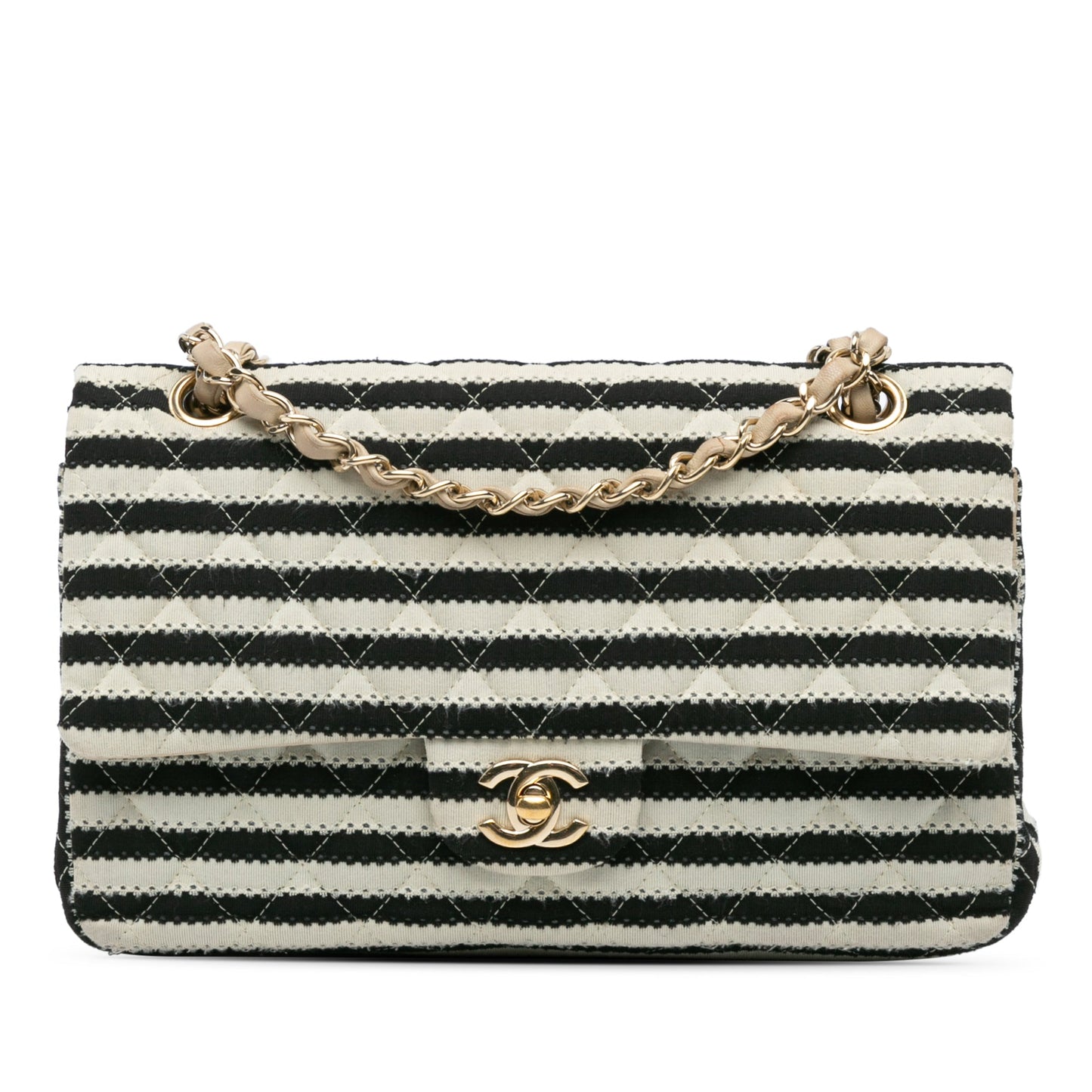 Black Chanel Medium Classic Jersey Coco Sailor Double Flap Shoulder Bag