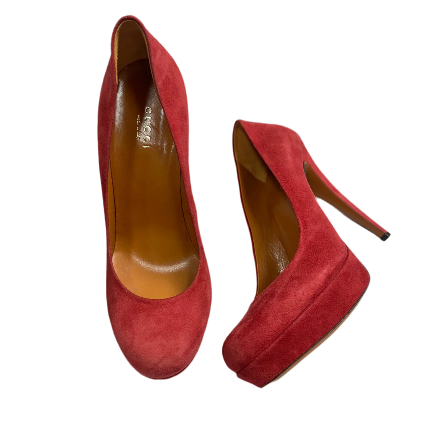 Shoes Luxury Designer By Gucci In Red, Size: 6.5