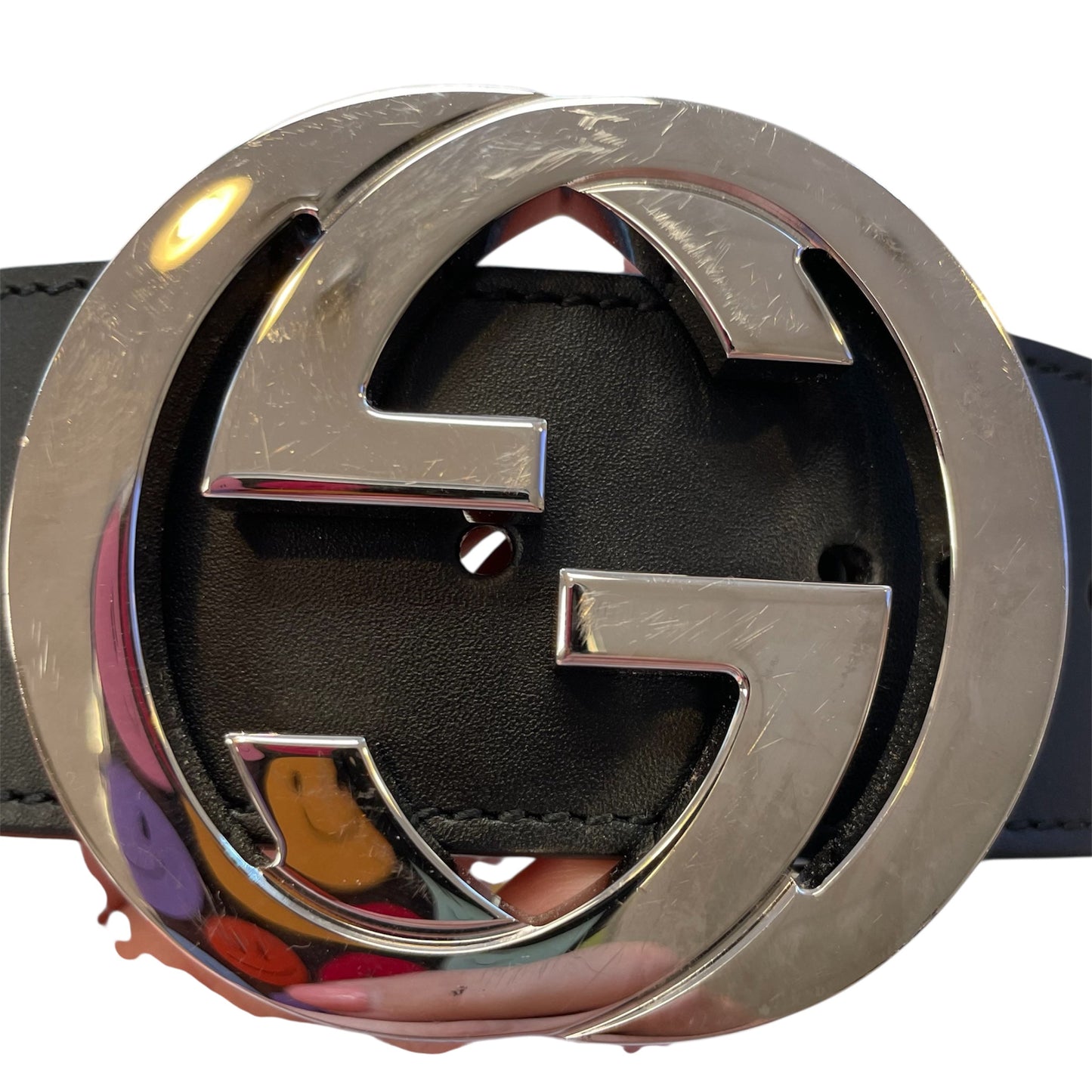 Belt Luxury Designer By Gucci In Black & Green