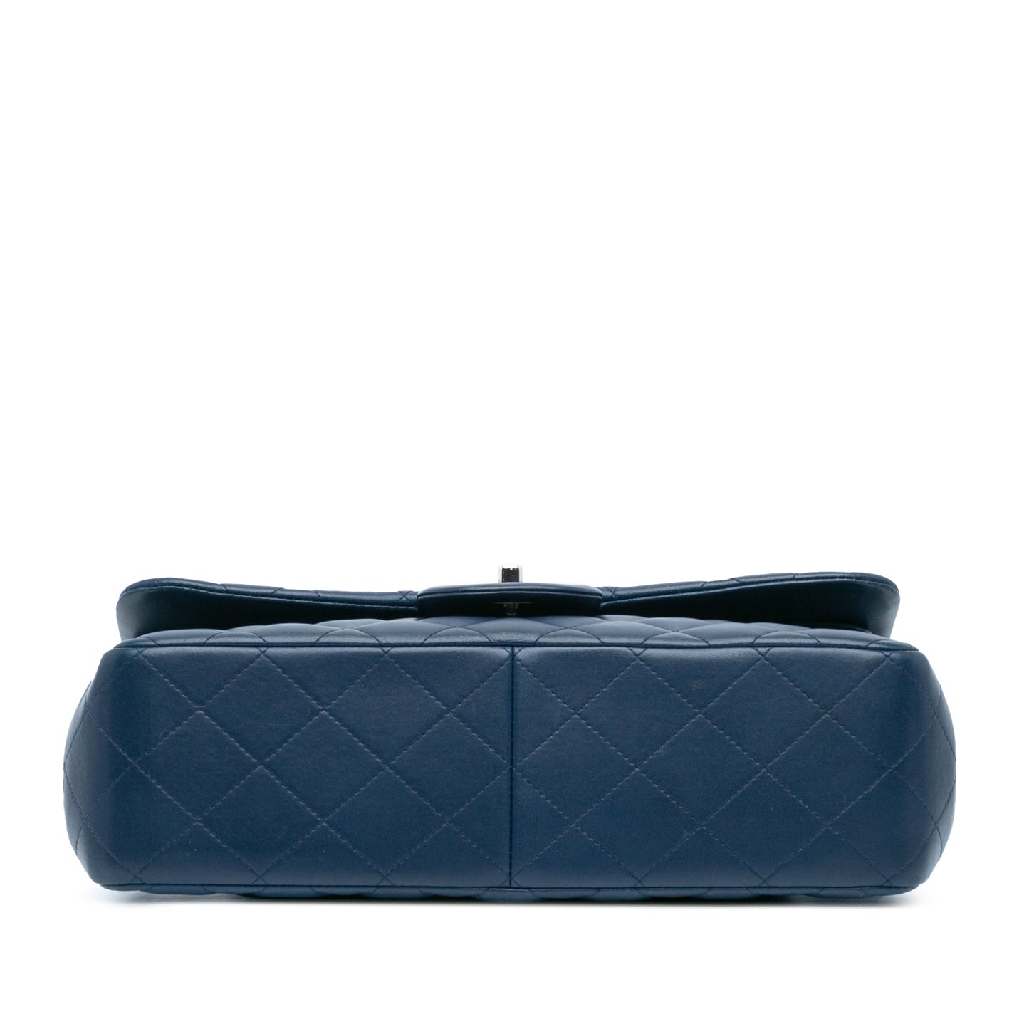 Blue Chanel Jumbo Classic Lambskin Double Flap Shoulder Bag