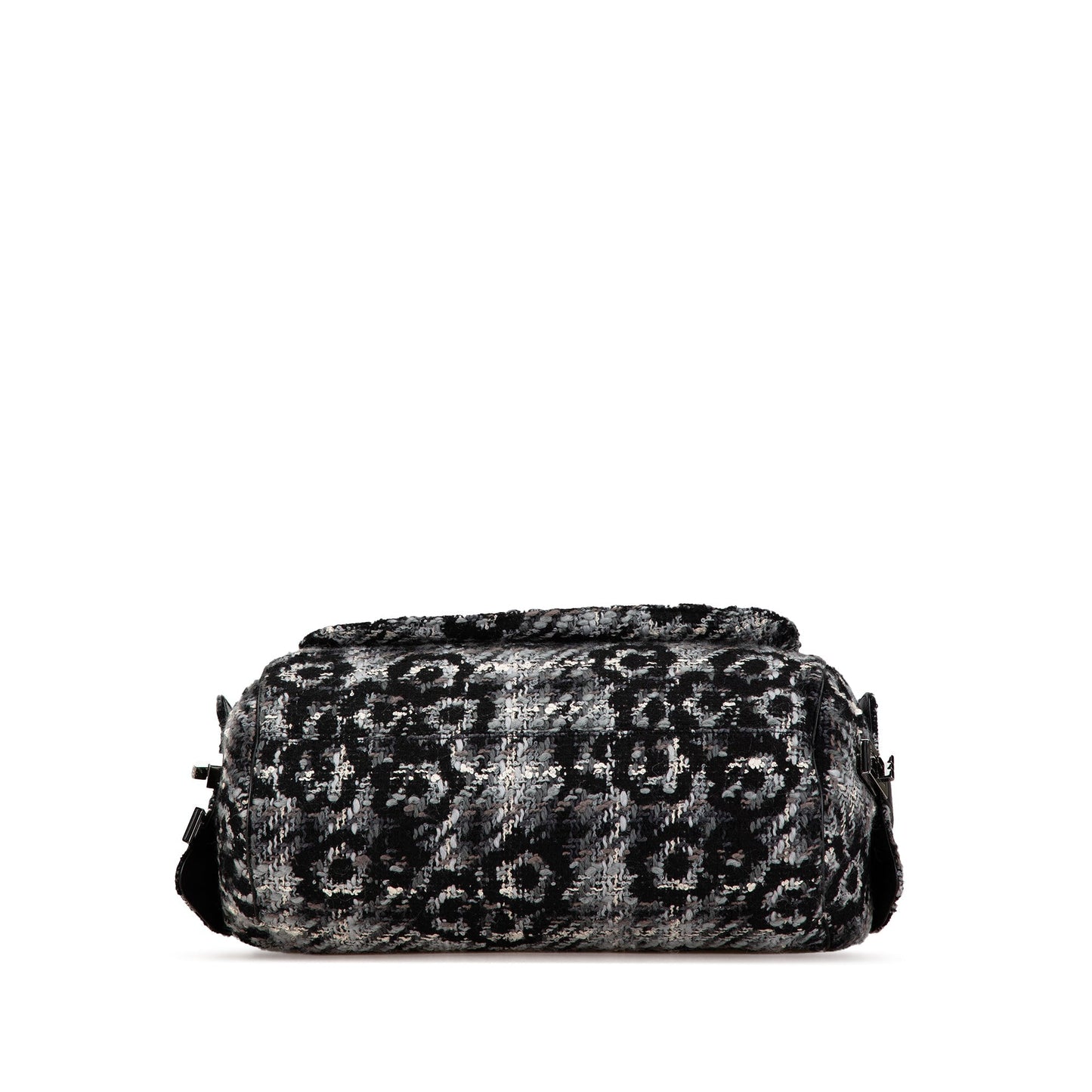 Gray Chanel Tweed Camellia Shoulder Bag