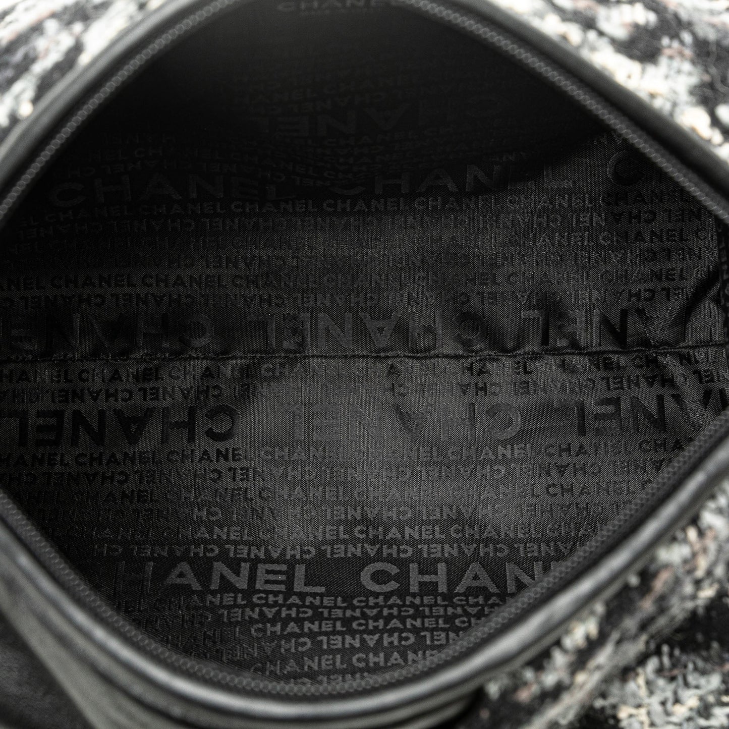 Gray Chanel Tweed Camellia Shoulder Bag