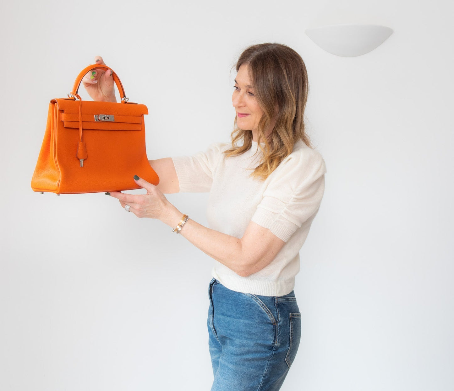 Hermes Orange Kelly 32 Retourne Bag