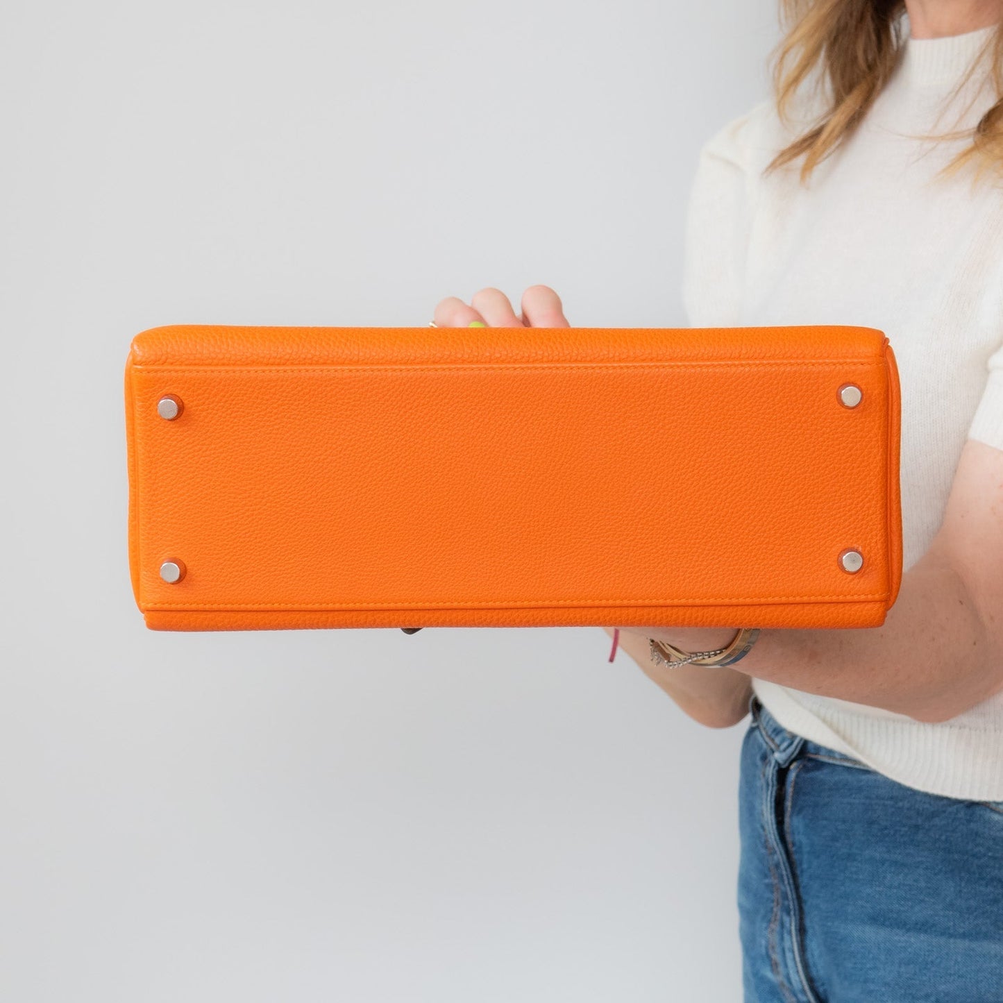Hermes Orange Kelly 32 Retourne Bag