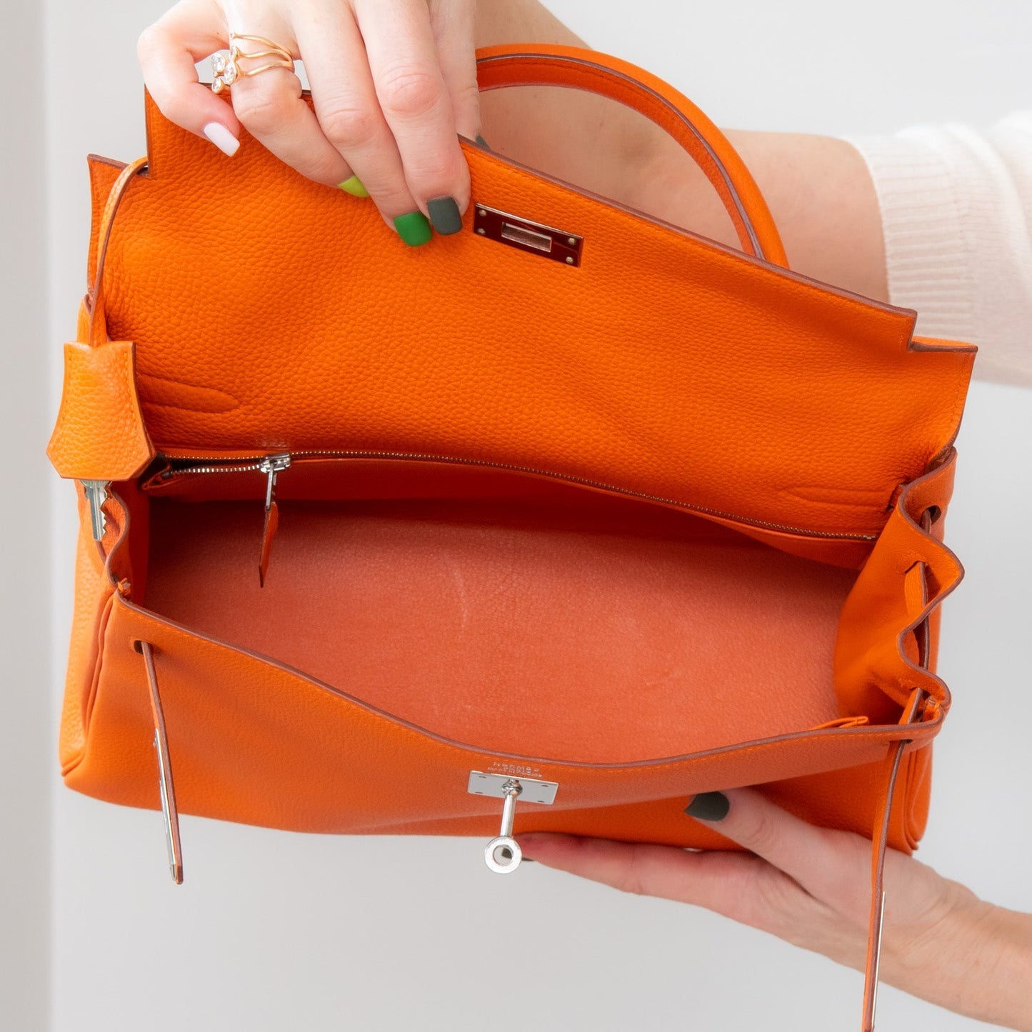 Hermes Orange Kelly 32 Retourne Bag