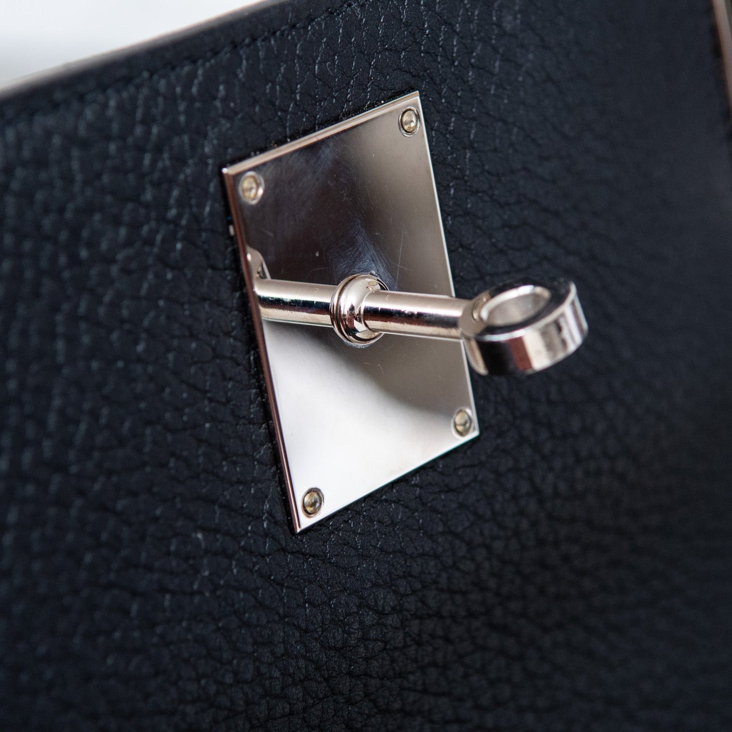 Hermes Jypsiere 37 Black Leather Bag