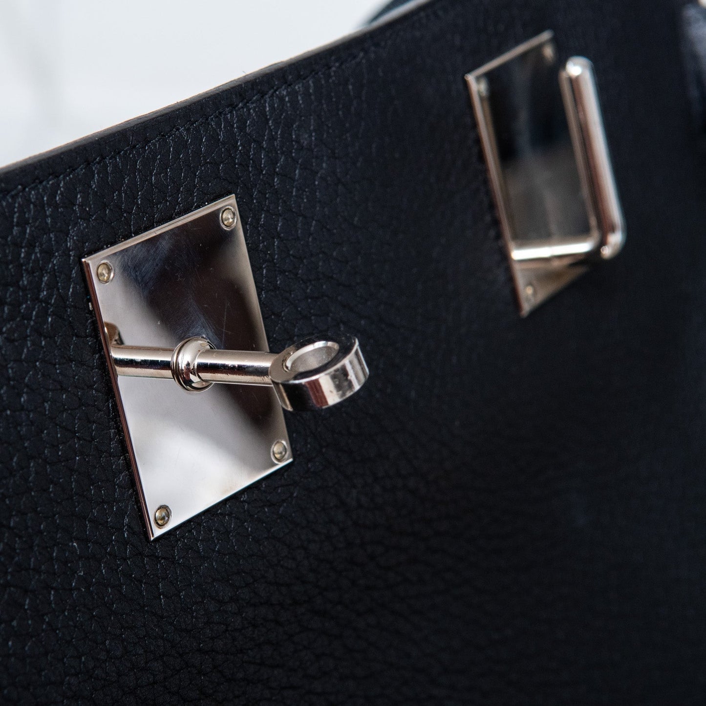 Hermes Jypsiere 37 Black Leather Bag