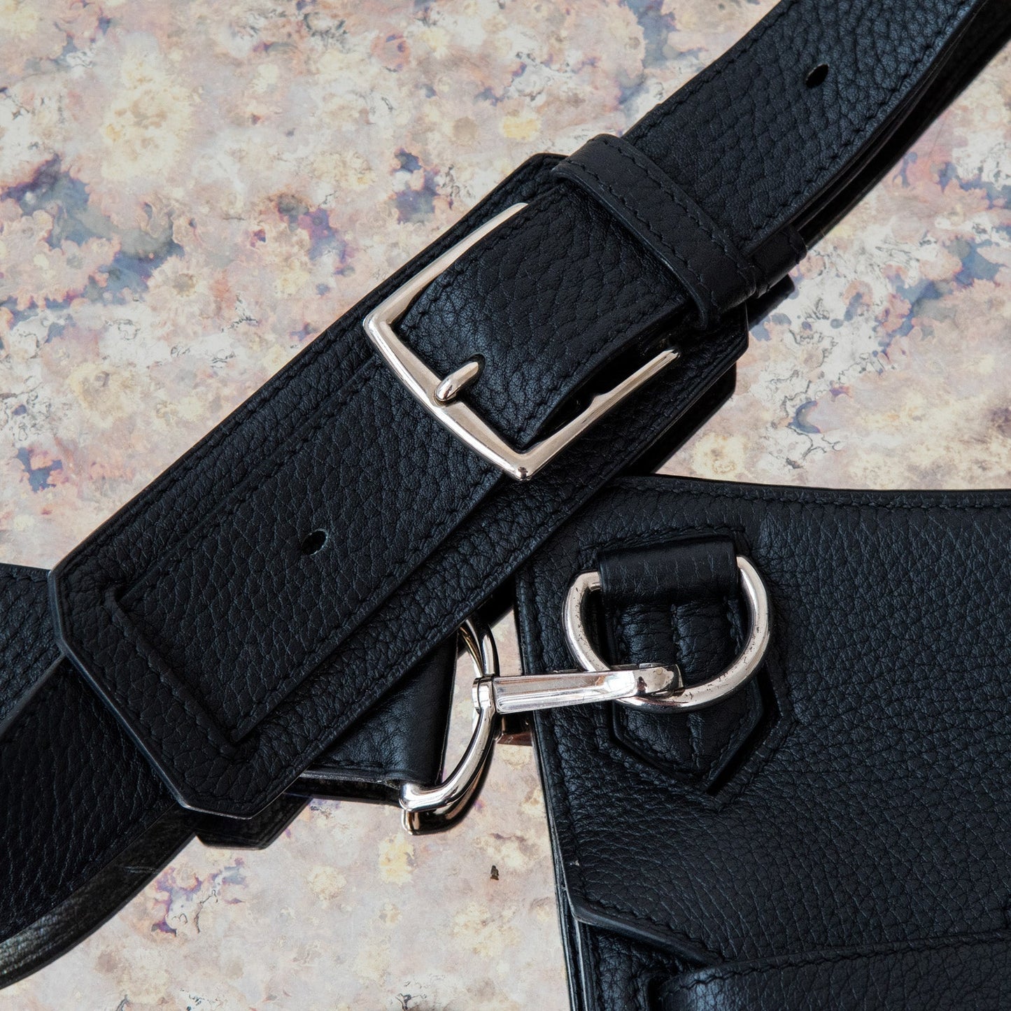 Hermes Jypsiere 37 Black Leather Bag