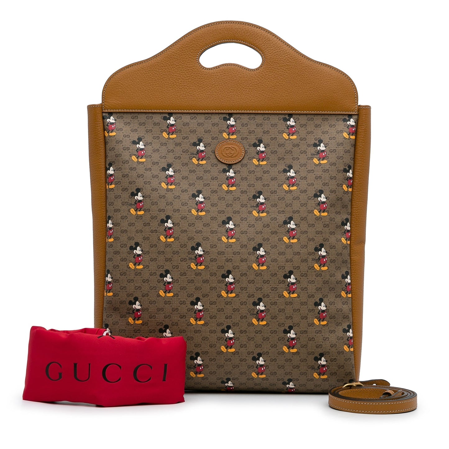 Brown Gucci X Disney Micro GG Mickey Mouse Top Handle Tote Bag Satchel