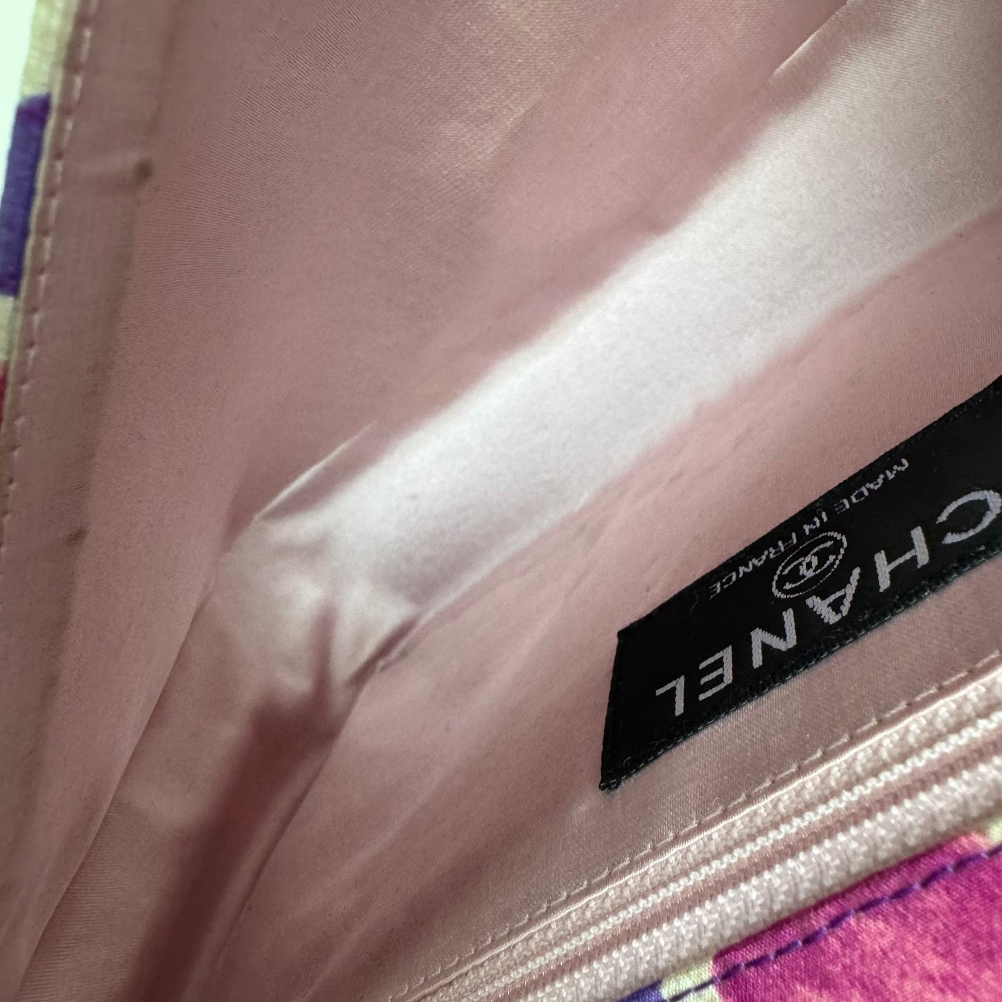 Chanel Flap Shoulder Bag Frame Purple Pink Cloth 2000-2002 Single Chain
