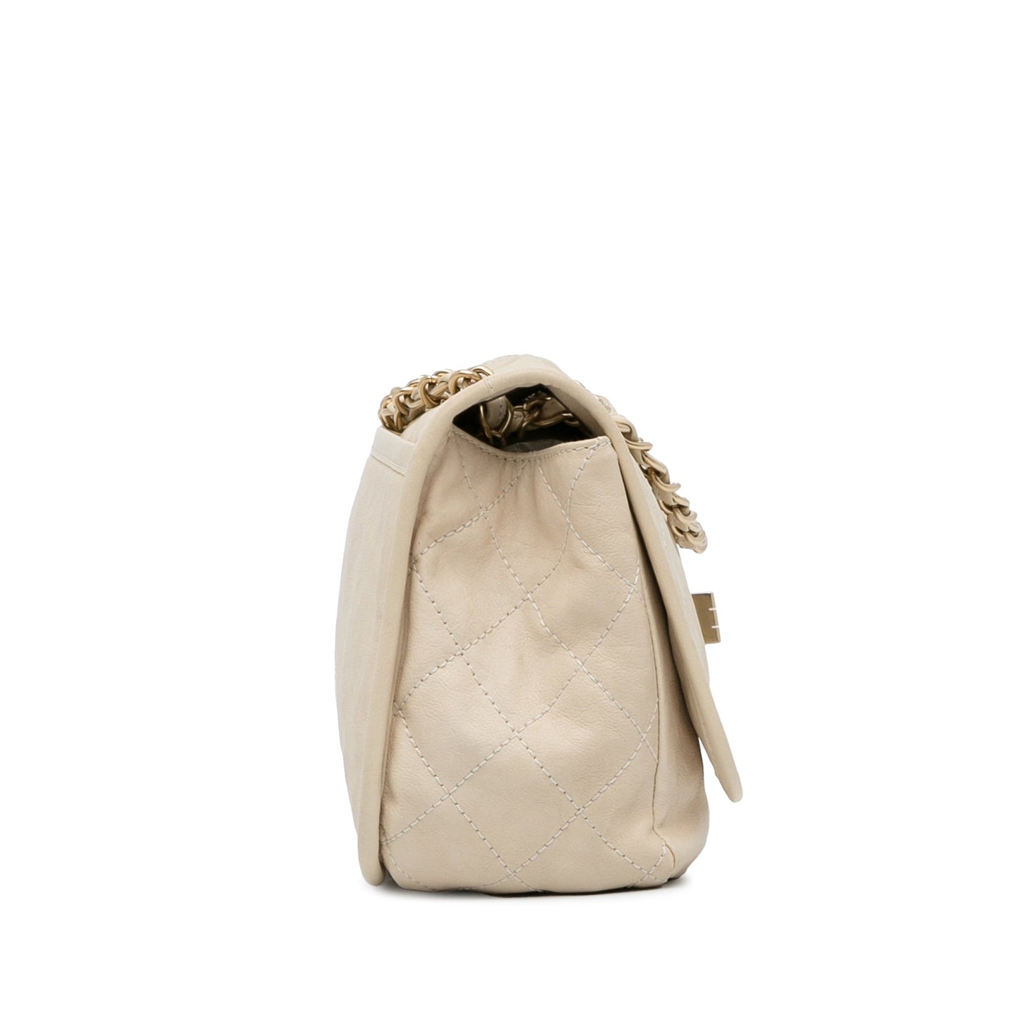 White Chanel Natural Beauty Split Pocket Shoulder Bag