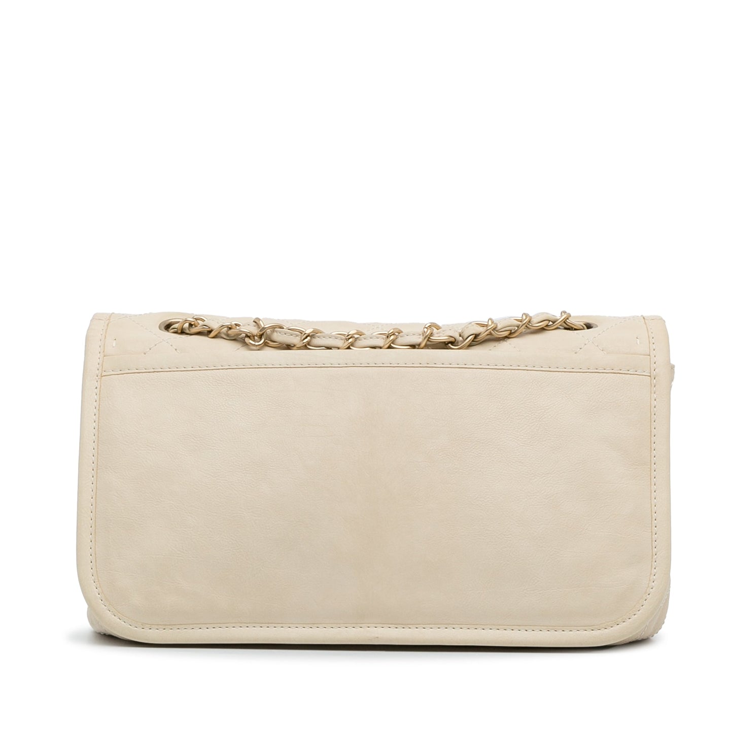 White Chanel Natural Beauty Split Pocket Shoulder Bag