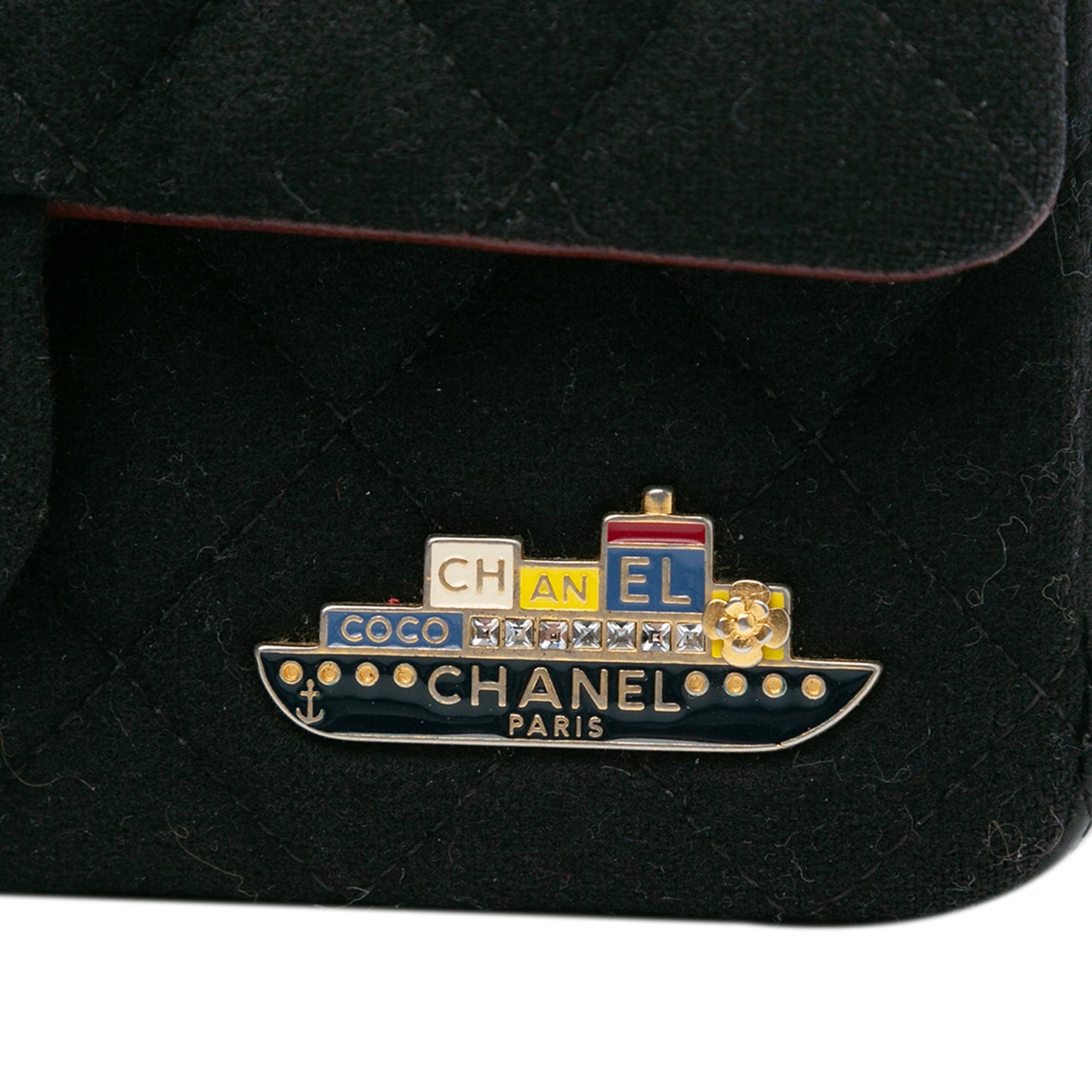 Black Chanel Paris Hamburg Small Classic Jersey Coco Sailor Double Flap Shoulder Bag