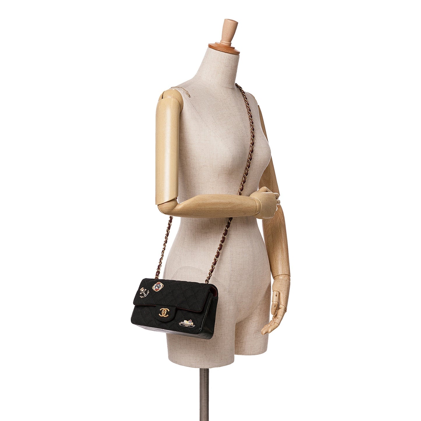 Black Chanel Paris Hamburg Small Classic Jersey Coco Sailor Double Flap Shoulder Bag