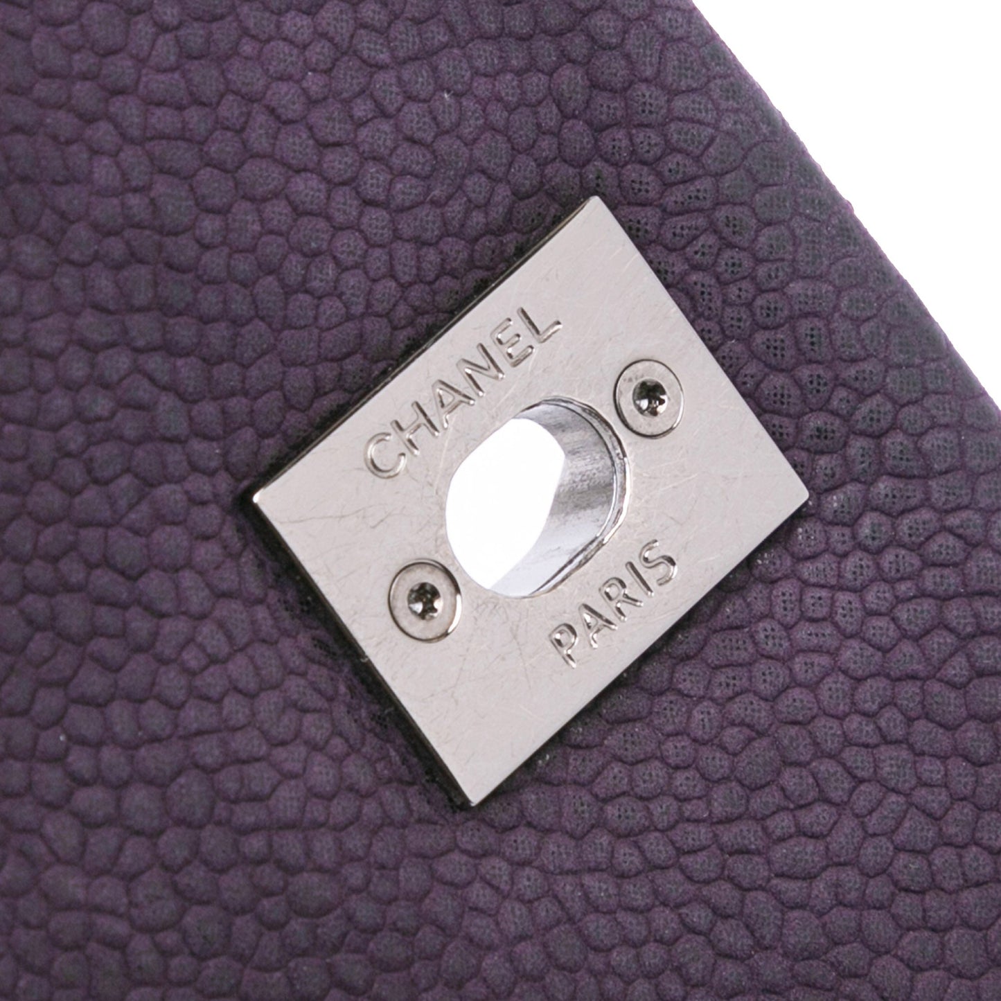 Purple Chanel Quilted Iridescent Caviar Lady Pearly Flap Shoulder Bag